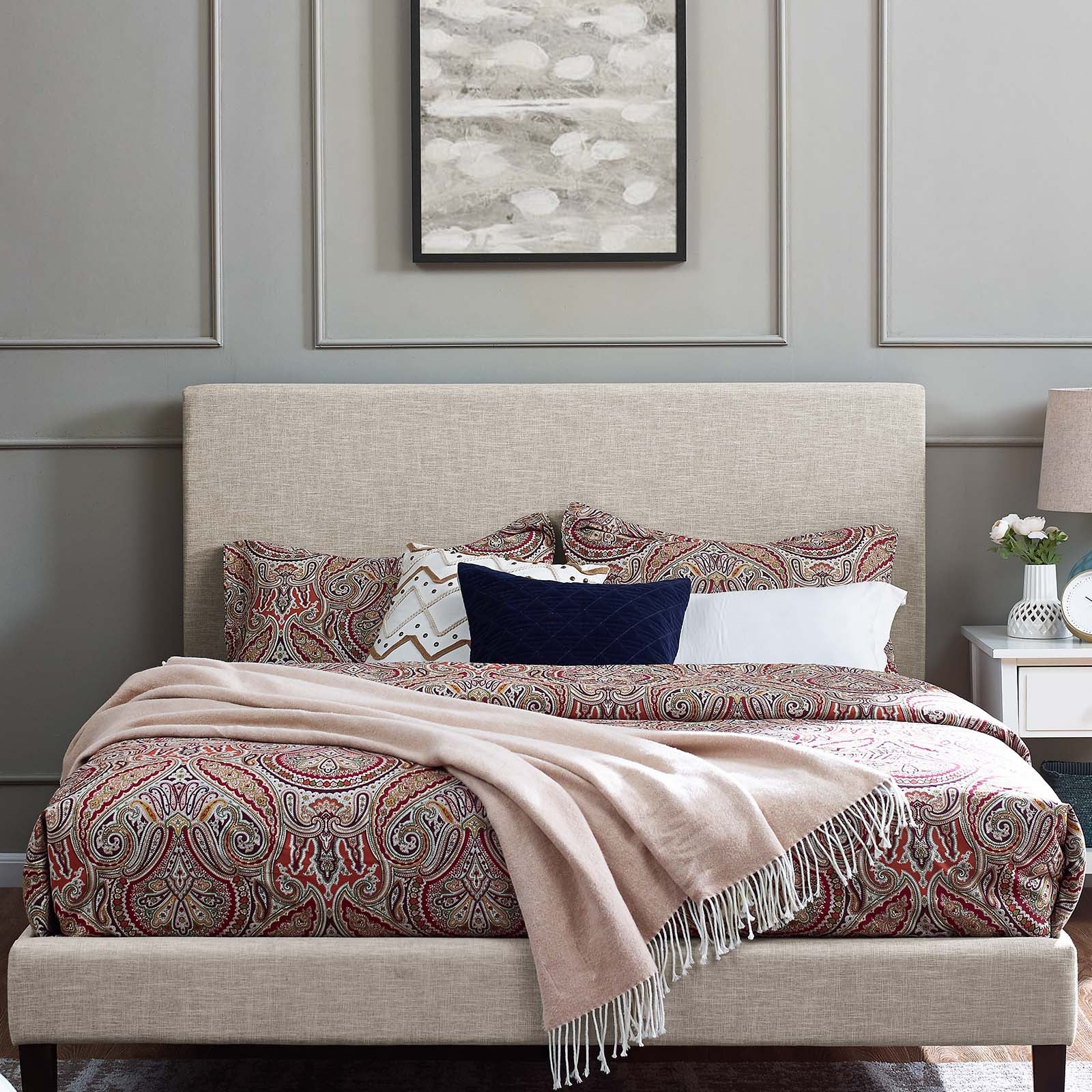 Taylor Full / Queen Upholstered Linen Fabric Headboard - East Shore Modern Home Furnishings