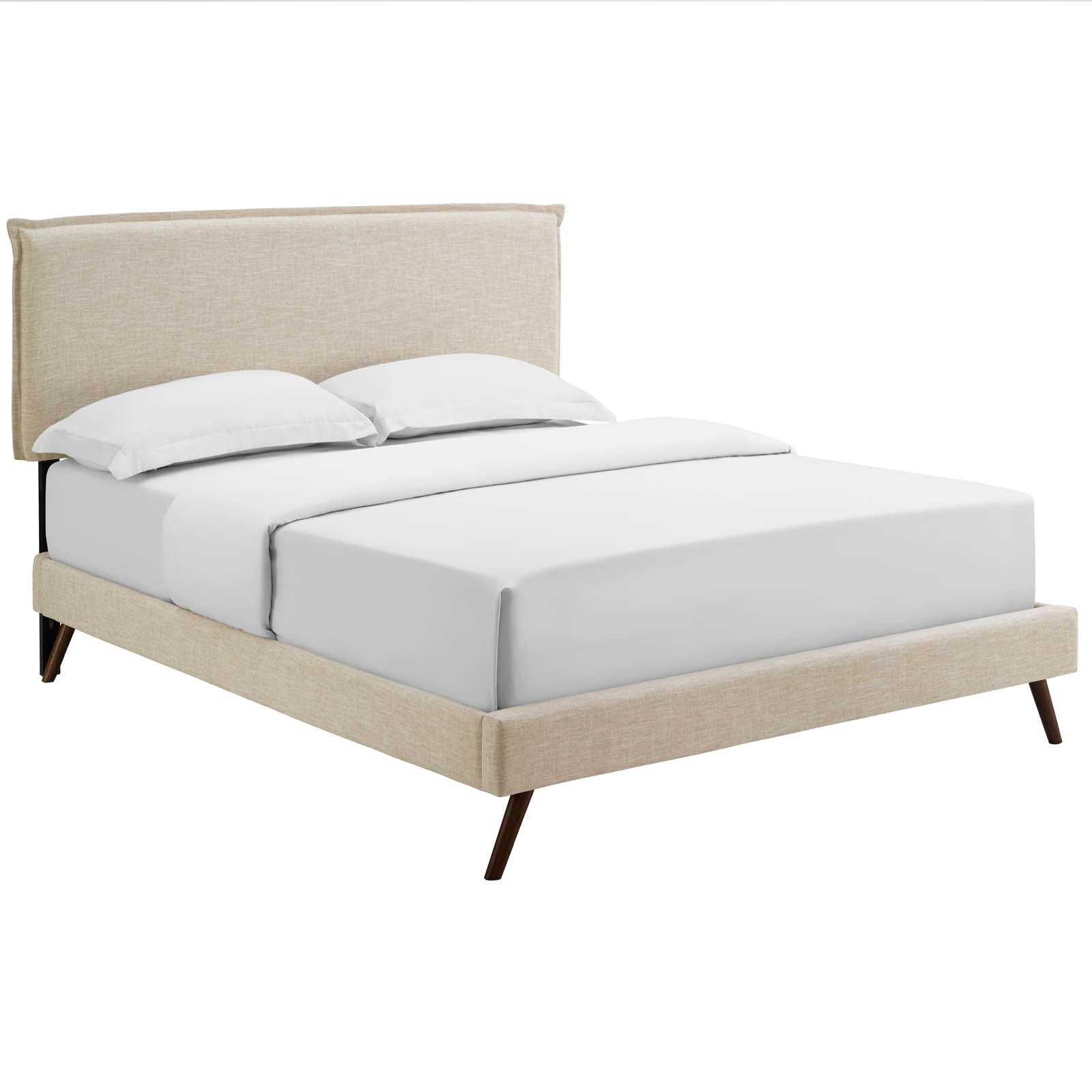 Amaris Queen Fabric Platform Bed with Round Splayed Legs - East Shore Modern Home Furnishings