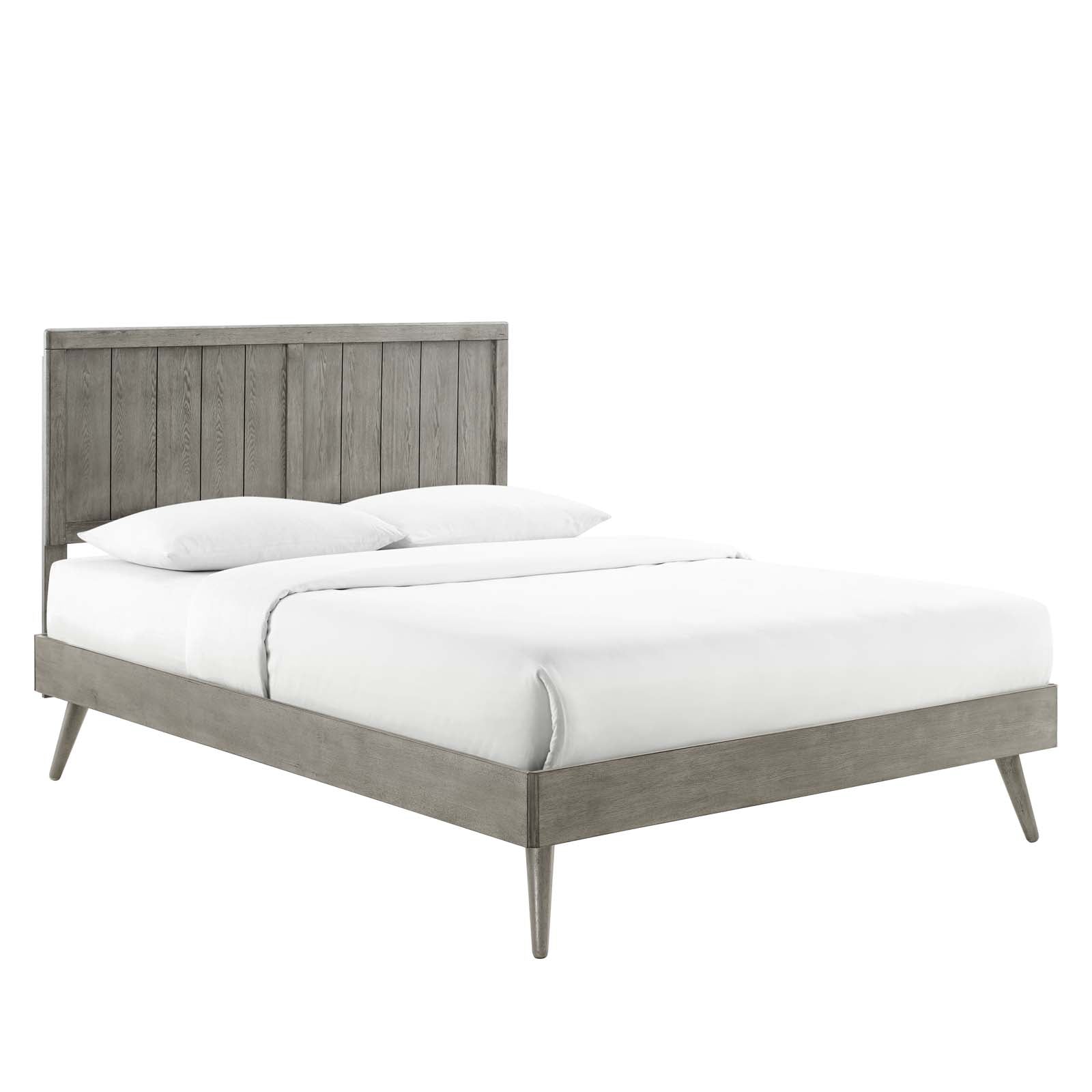 Alana Wood Platform Bed With Splayed Legs - East Shore Modern Home Furnishings
