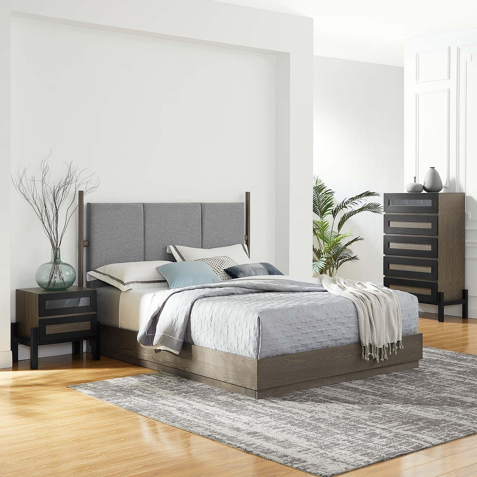 Merritt 3 Piece Upholstered Bedroom Set - East Shore Modern Home Furnishings