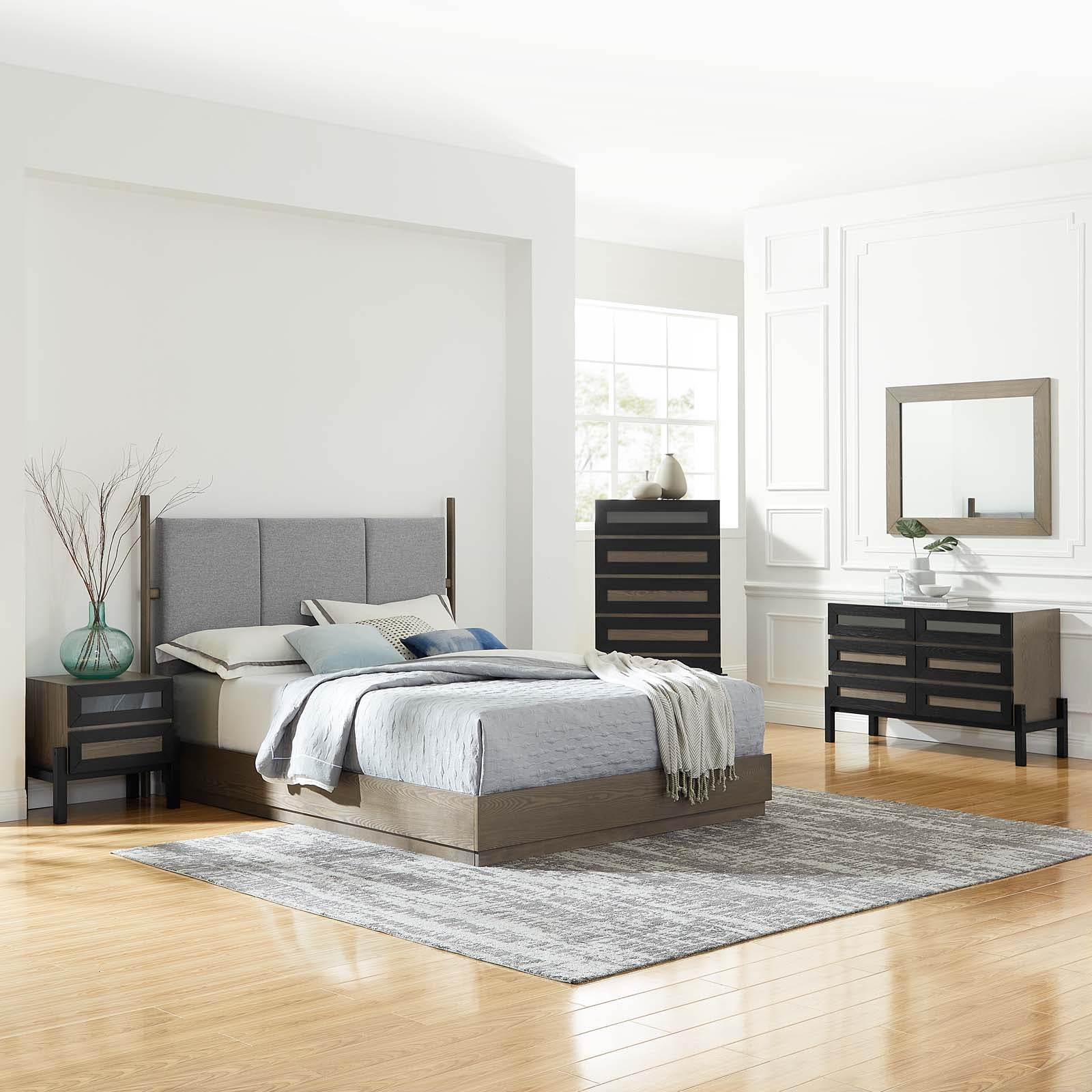 Merritt 5 Piece Upholstered Bedroom Set - East Shore Modern Home Furnishings