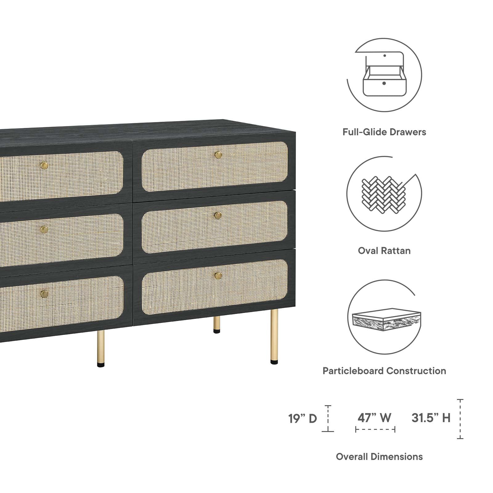 Chaucer 6-Drawer Compact Dresser - East Shore Modern Home Furnishings