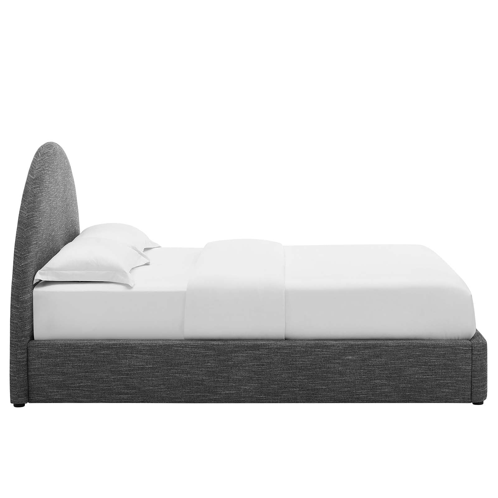 Resort Upholstered Fabric Arched Round Twin Platform Bed - East Shore Modern Home Furnishings