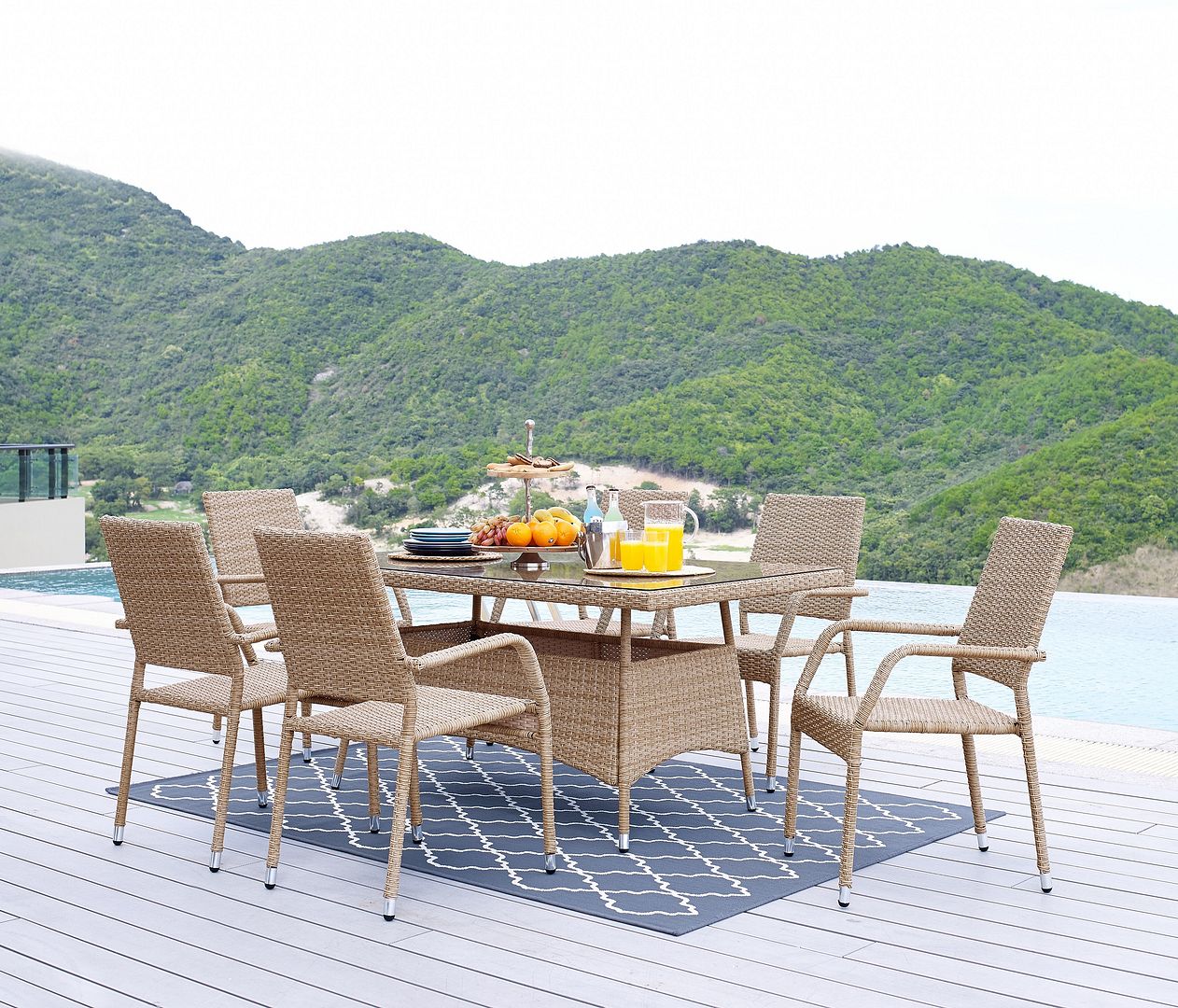 Genoa 6 Piece Patio Dining Set - East Shore Modern Home Furnishings