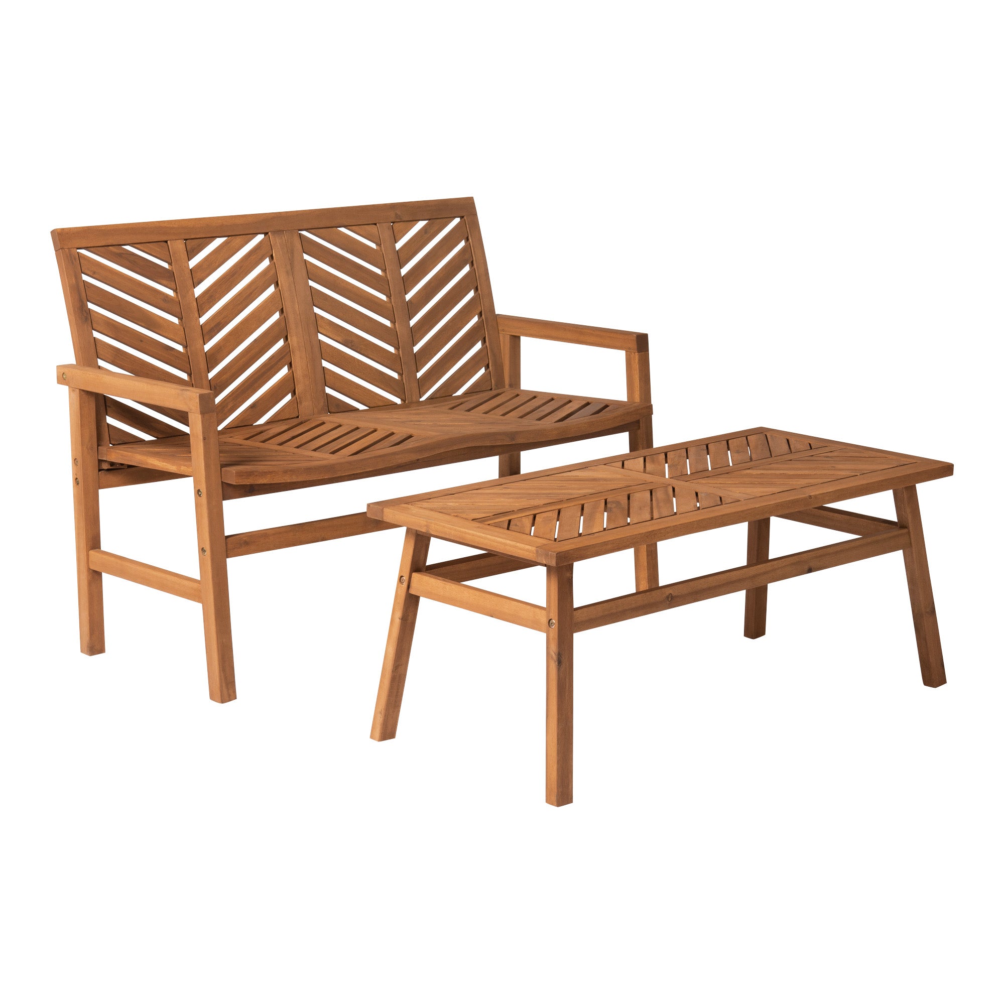 Vincent 2-Piece Chevron Outdoor Patio Chat Set - East Shore Modern Home Furnishings