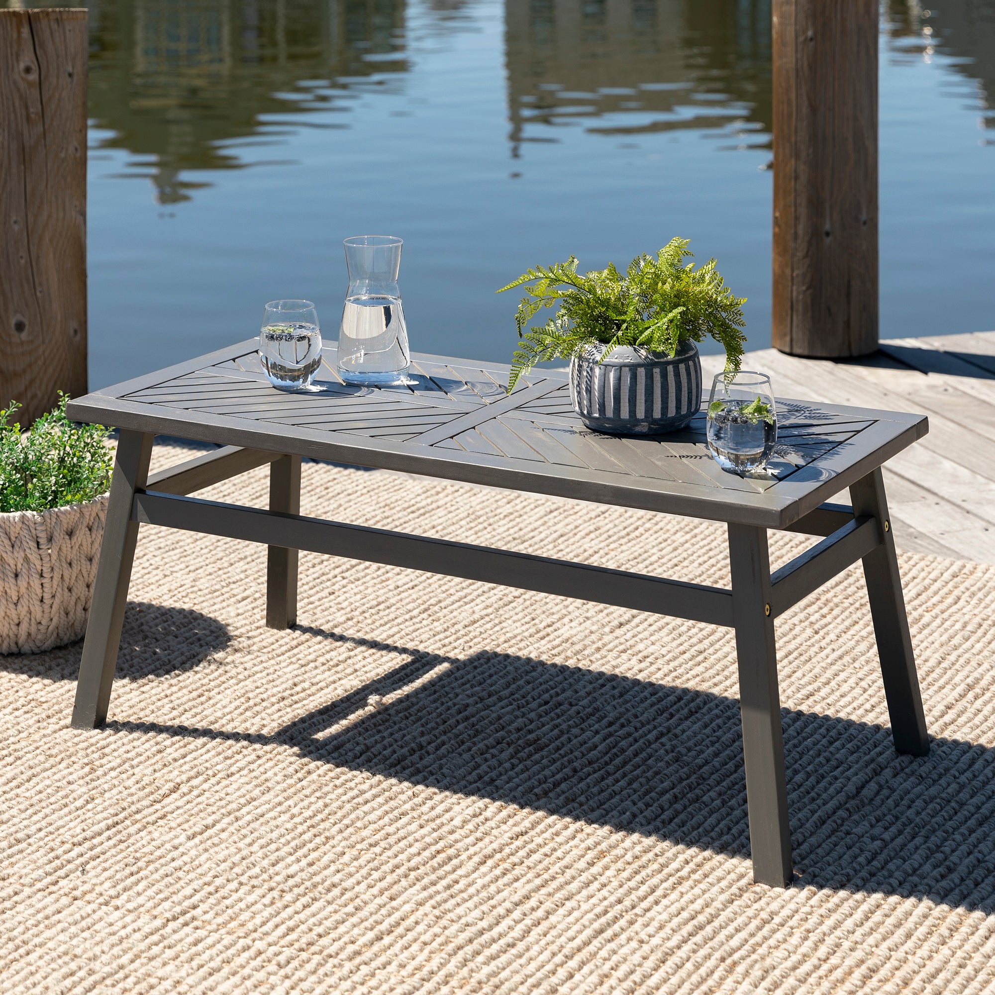 Vincent Patio Wood Coffee Table - East Shore Modern Home Furnishings