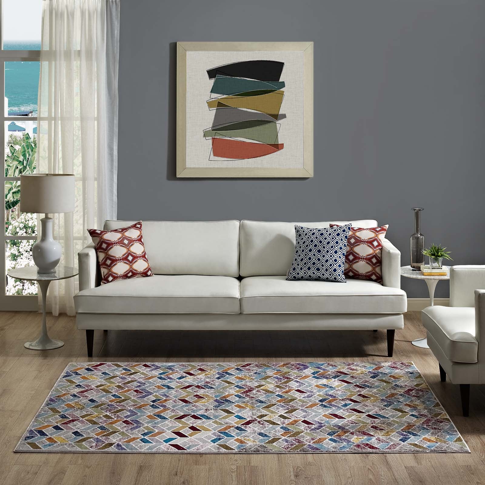Laleh Geometric Mosaic 4x6 Area Rug - East Shore Modern Home Furnishings