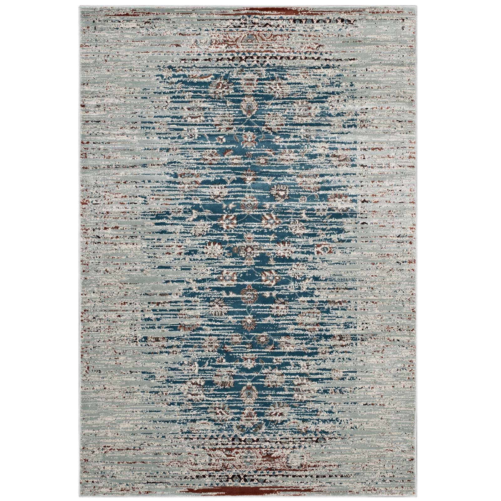 Hesper  Distressed Contemporary Floral Lattice Area Rug - East Shore Modern Home Furnishings