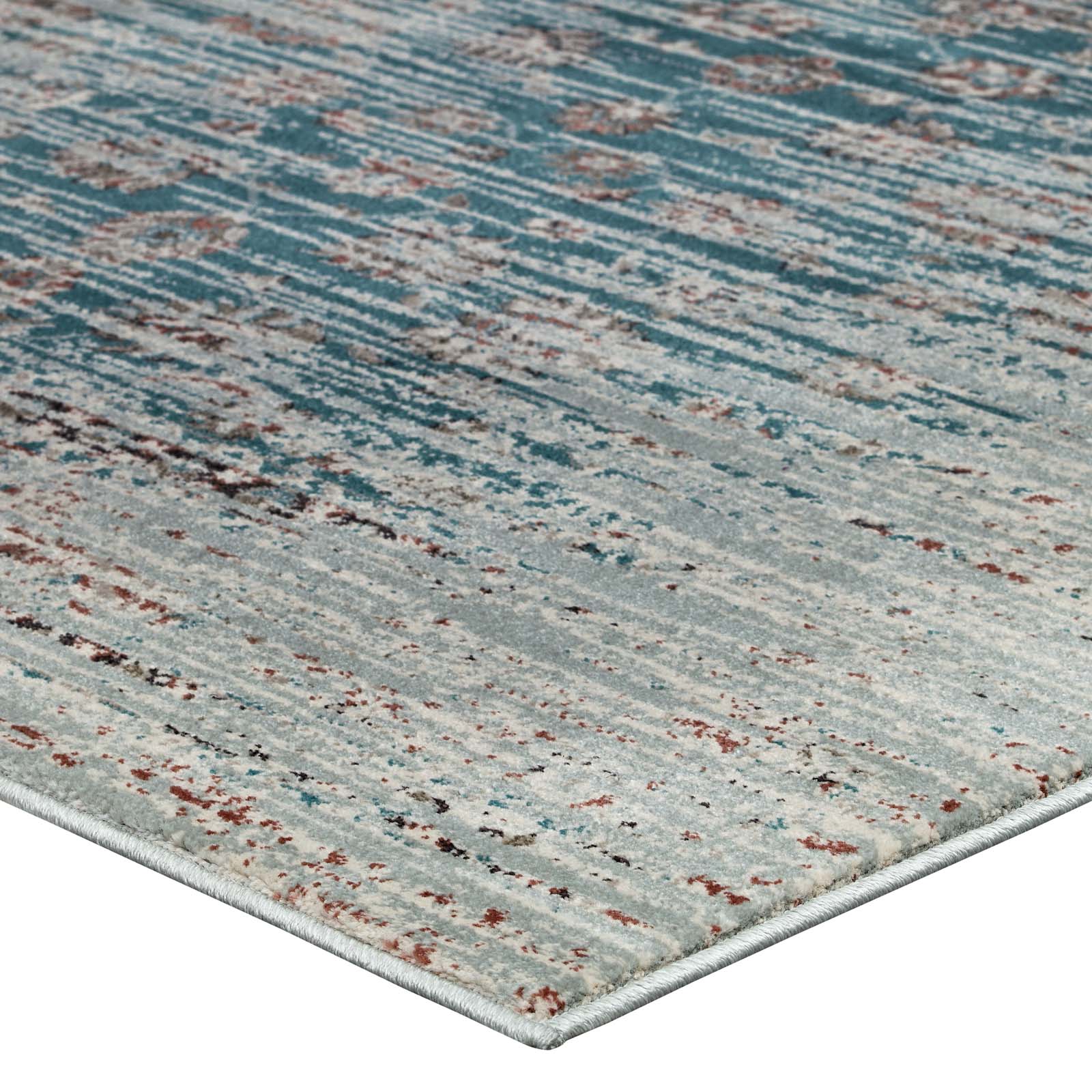 Hesper  Distressed Contemporary Floral Lattice Area Rug - East Shore Modern Home Furnishings