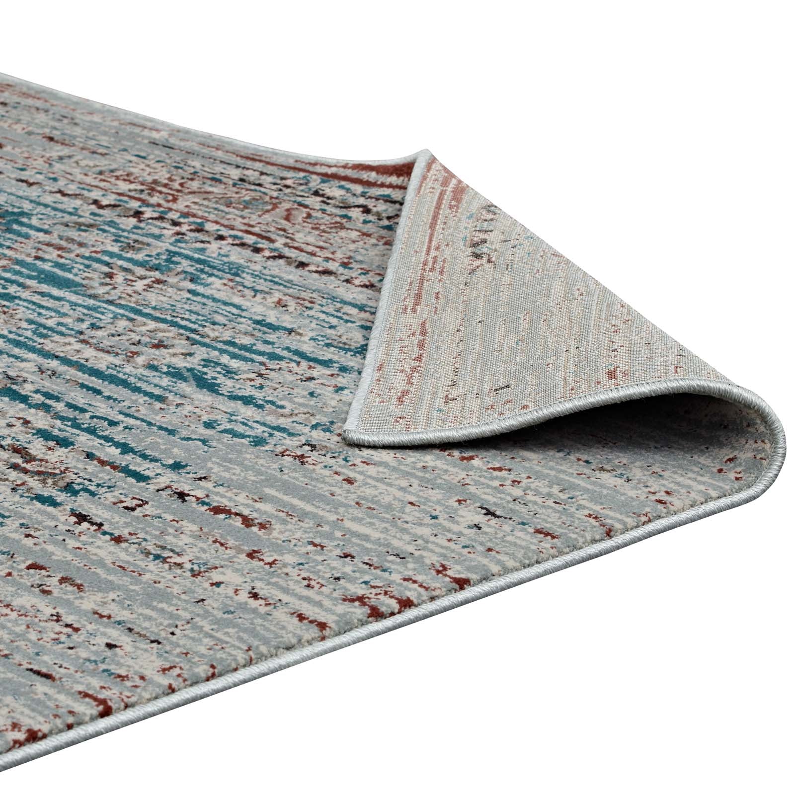 Hesper  Distressed Contemporary Floral Lattice Area Rug - East Shore Modern Home Furnishings