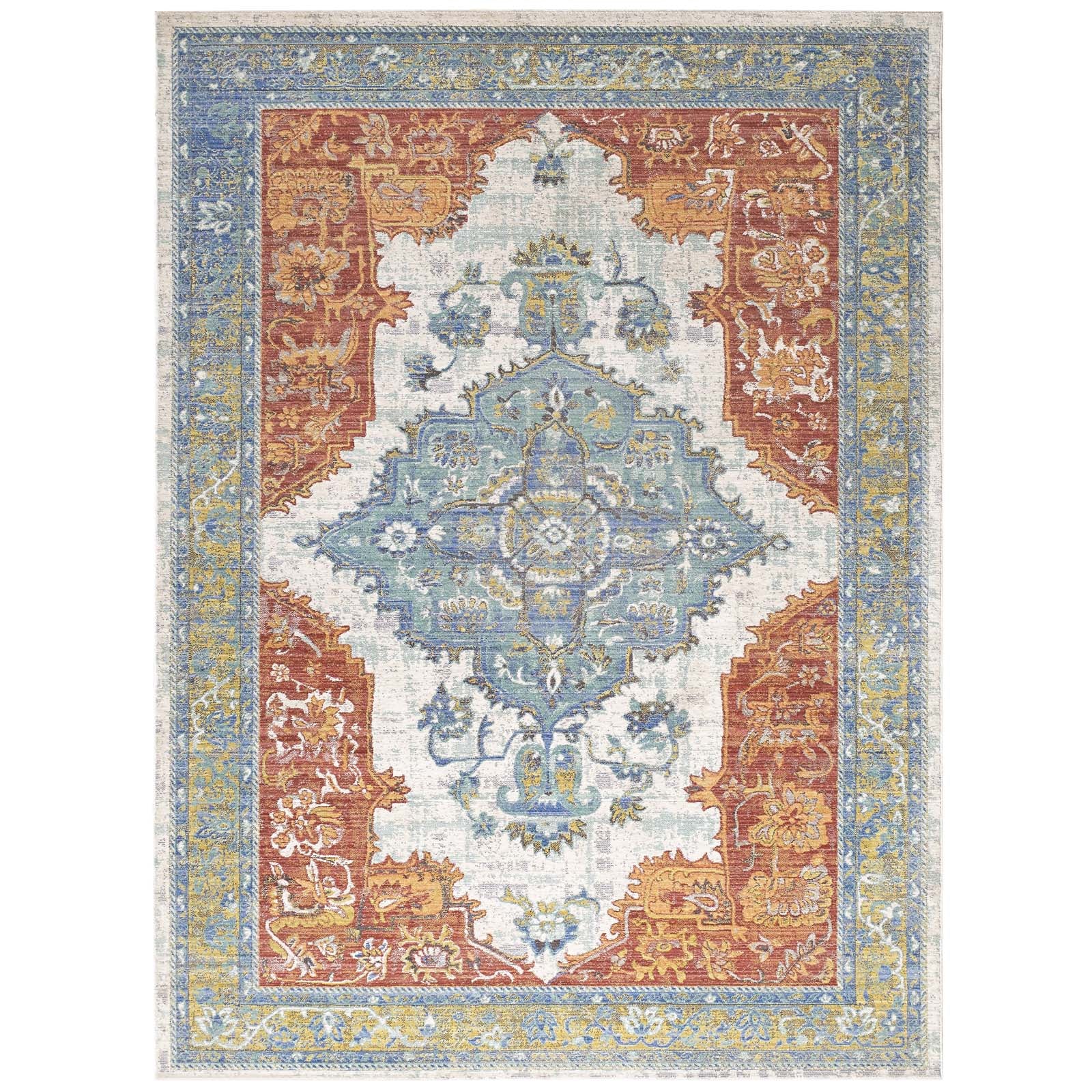 Citlali Distressed Southwestern Aztec Area Rug - East Shore Modern Home Furnishings