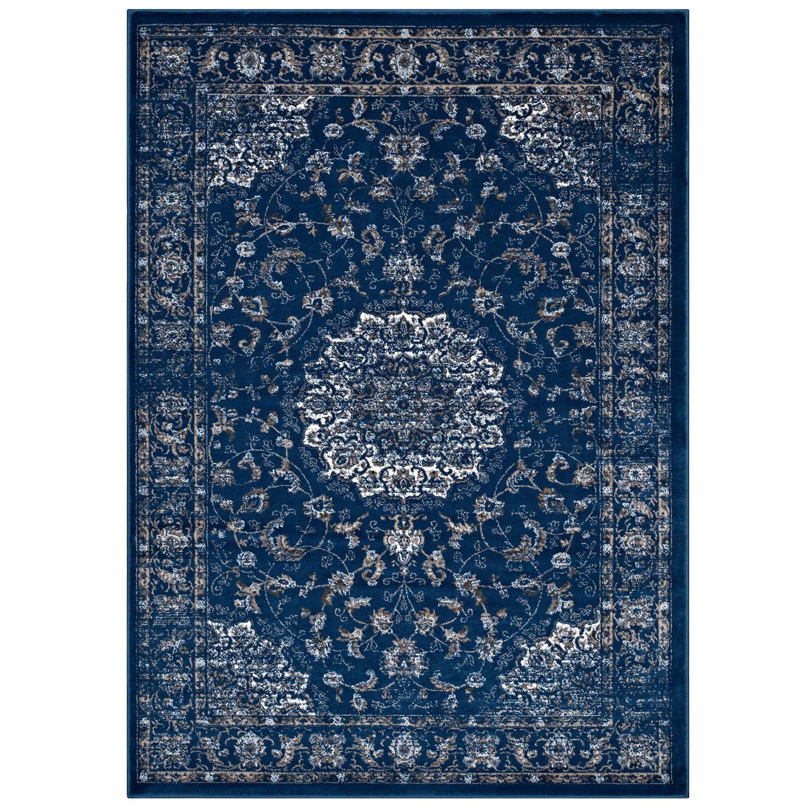 Lilja Distressed Vintage Persian Medallion 5x8 Area Rug - East Shore Modern Home Furnishings