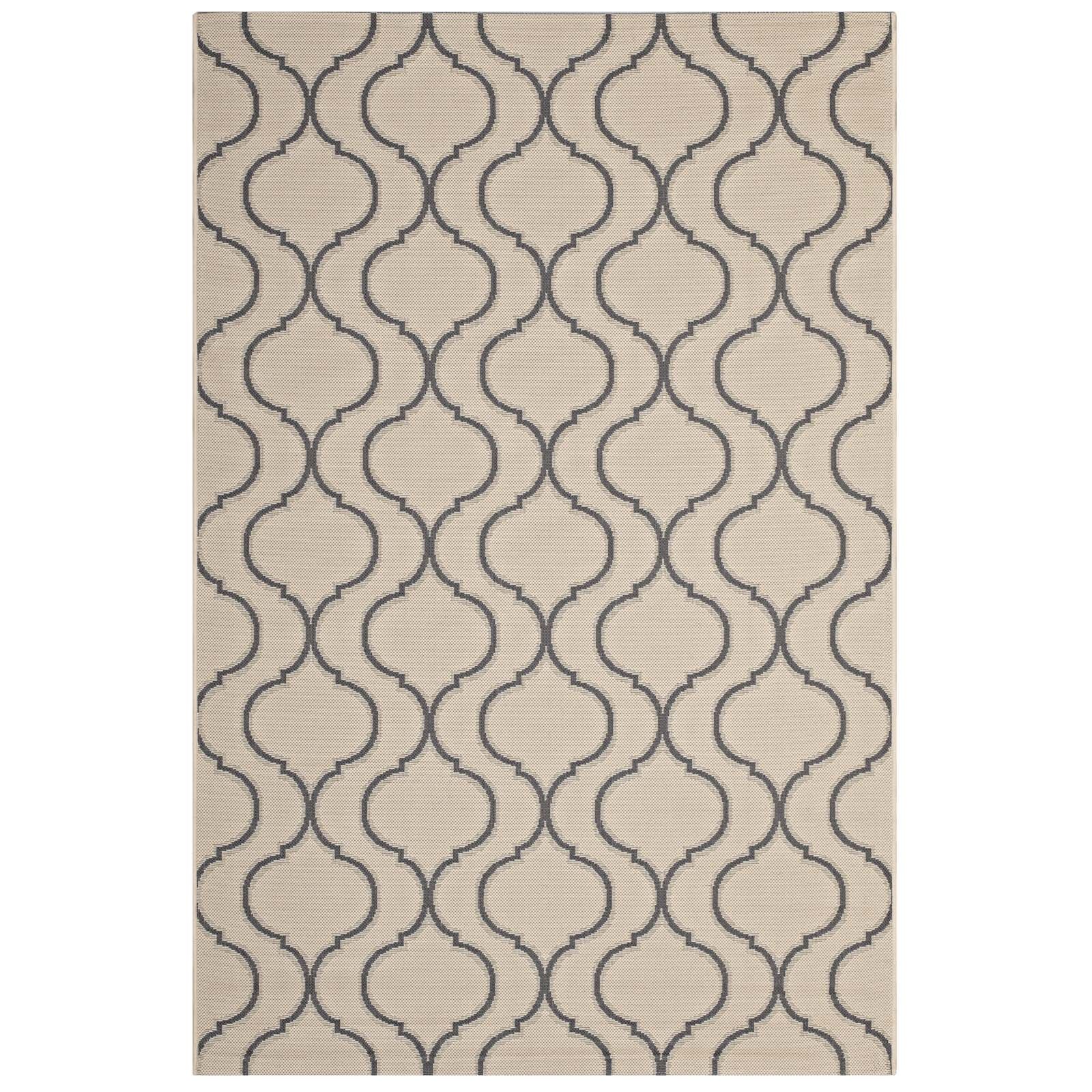 Linza Wave Abstract Trellis Indoor and Outdoor Area Rug - East Shore Modern Home Furnishings