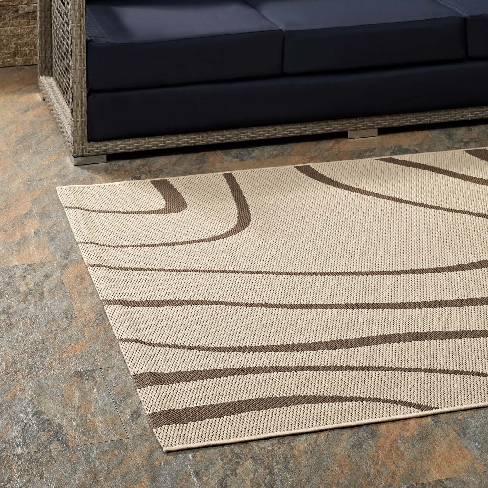 Surge Swirl Abstract 5x8 Indoor and Outdoor Area Rug - East Shore Modern Home Furnishings