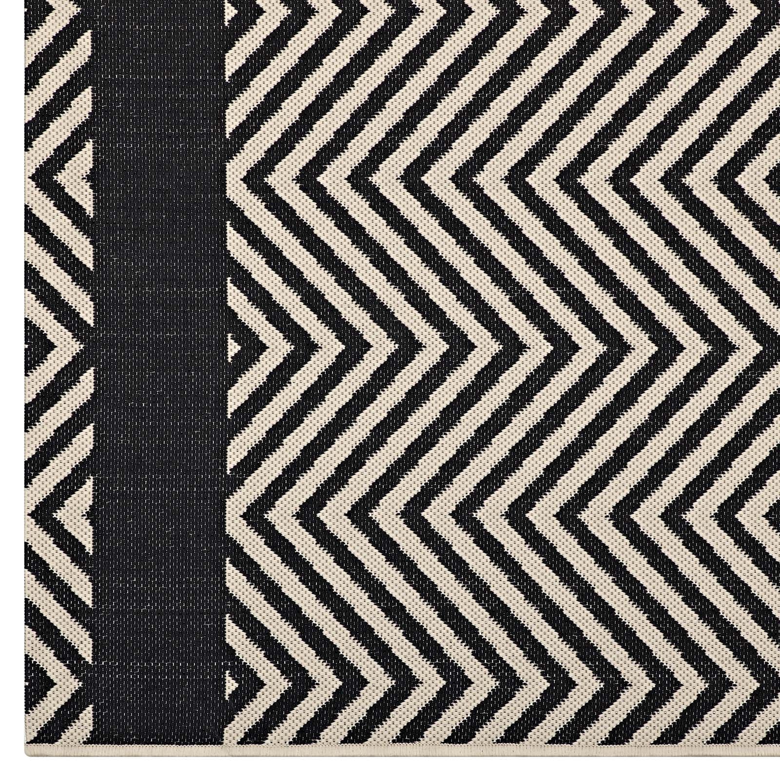 Optica Chevron With End Borders Indoor and Outdoor Area Rug - East Shore Modern Home Furnishings