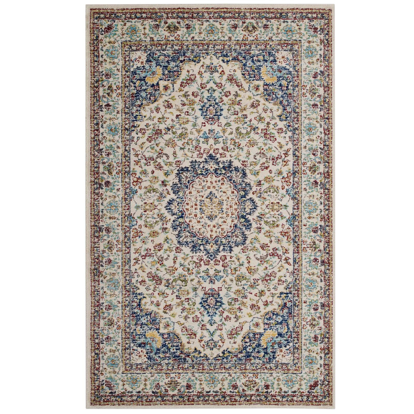 Meryam Distressed Persian Medallion 5x8 Area Rug - East Shore Modern Home Furnishings