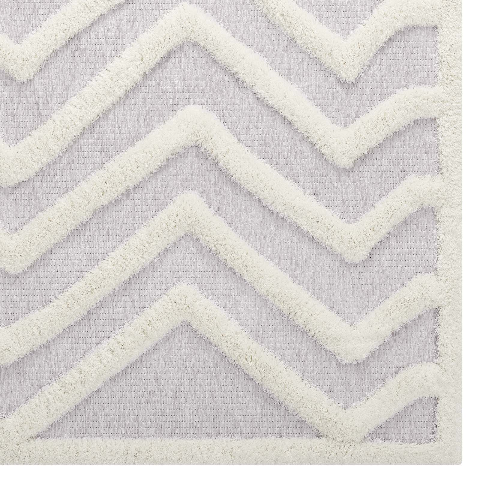 Whimsical Pathway Abstract Chevron 5x8 Shag Area Rug - East Shore Modern Home Furnishings