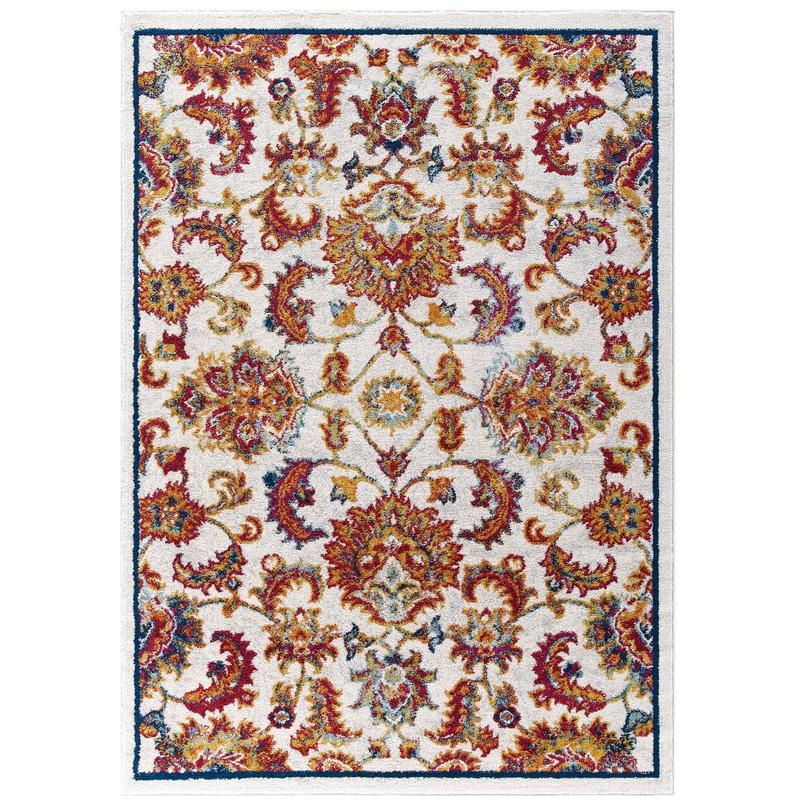 Entourage Azami Distressed Vintage Floral Lattice Area Rug - East Shore Modern Home Furnishings