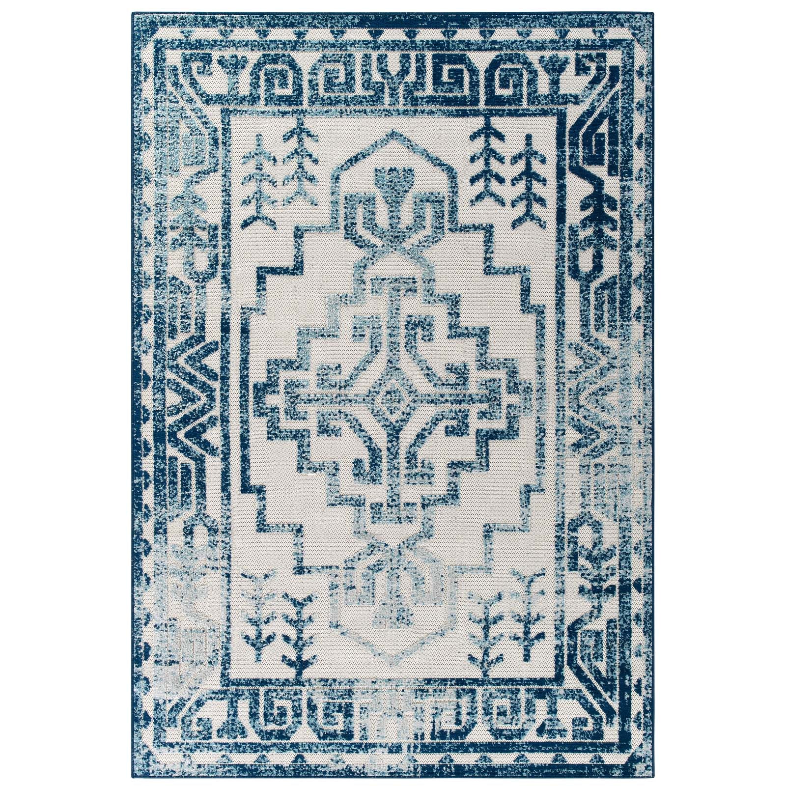 Reflect Nyssa Distressed Geometric Southwestern Aztec 8x10 Indoor/Outdoor Area Rug - East Shore Modern Home Furnishings