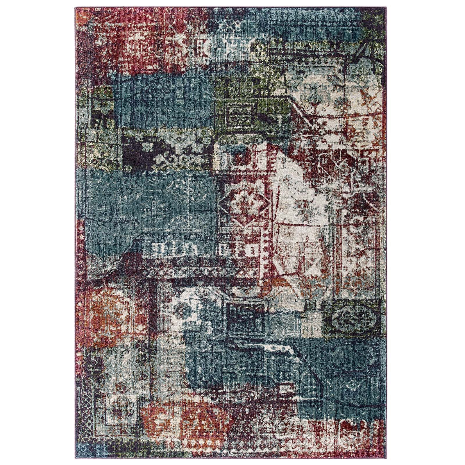 Tribute Elowen Contemporary Modern Vintage Mosaic Area Rug - East Shore Modern Home Furnishings