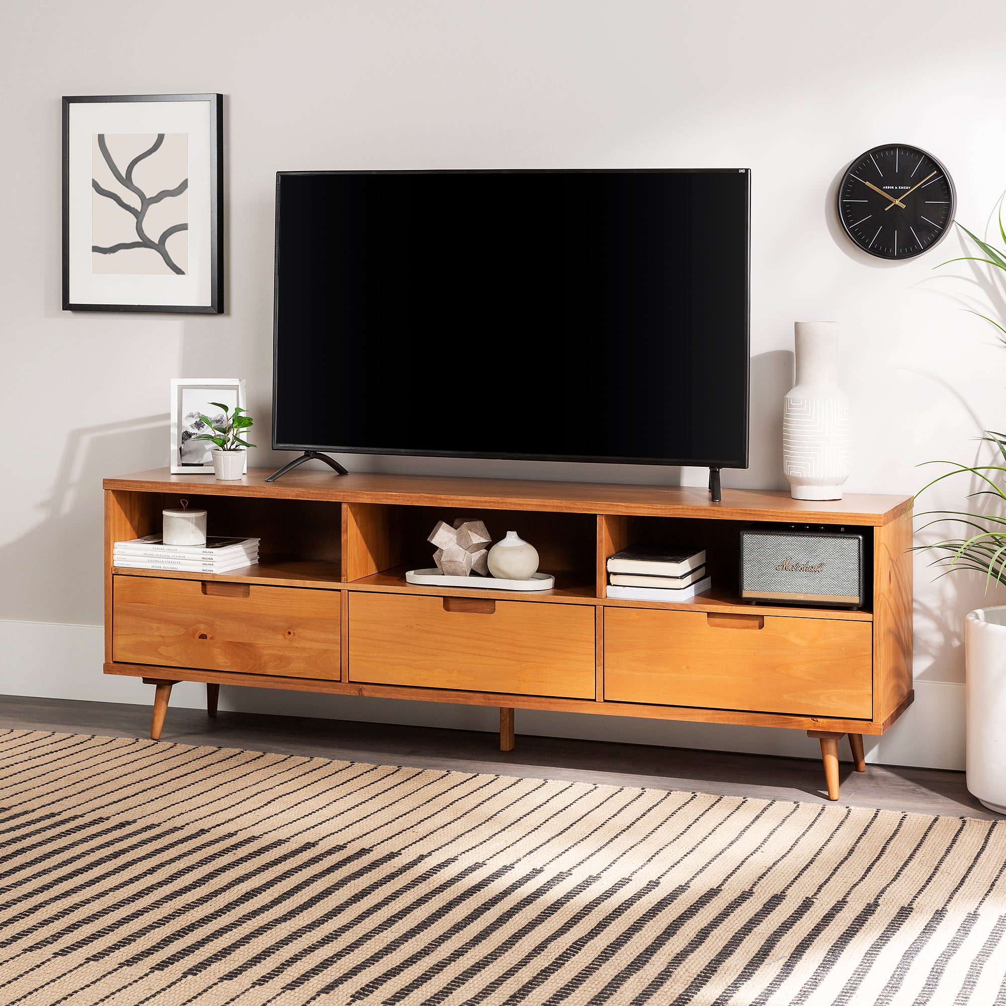Ivy 70" 3 Drawer Solid Wood TV Stand - East Shore Modern Home Furnishings