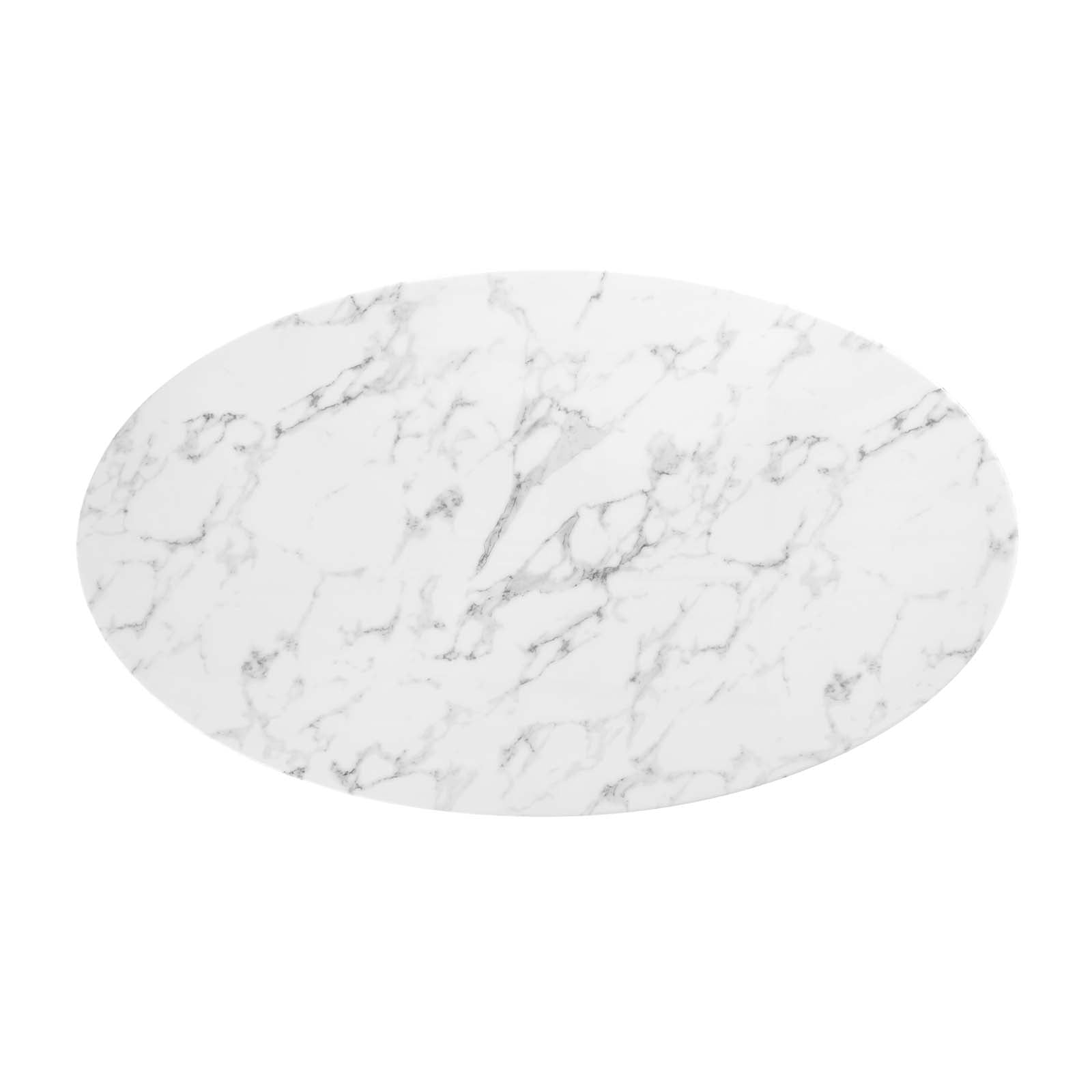 Lippa 54" Oval Artificial Marble Dining Table - East Shore Modern Home Furnishings