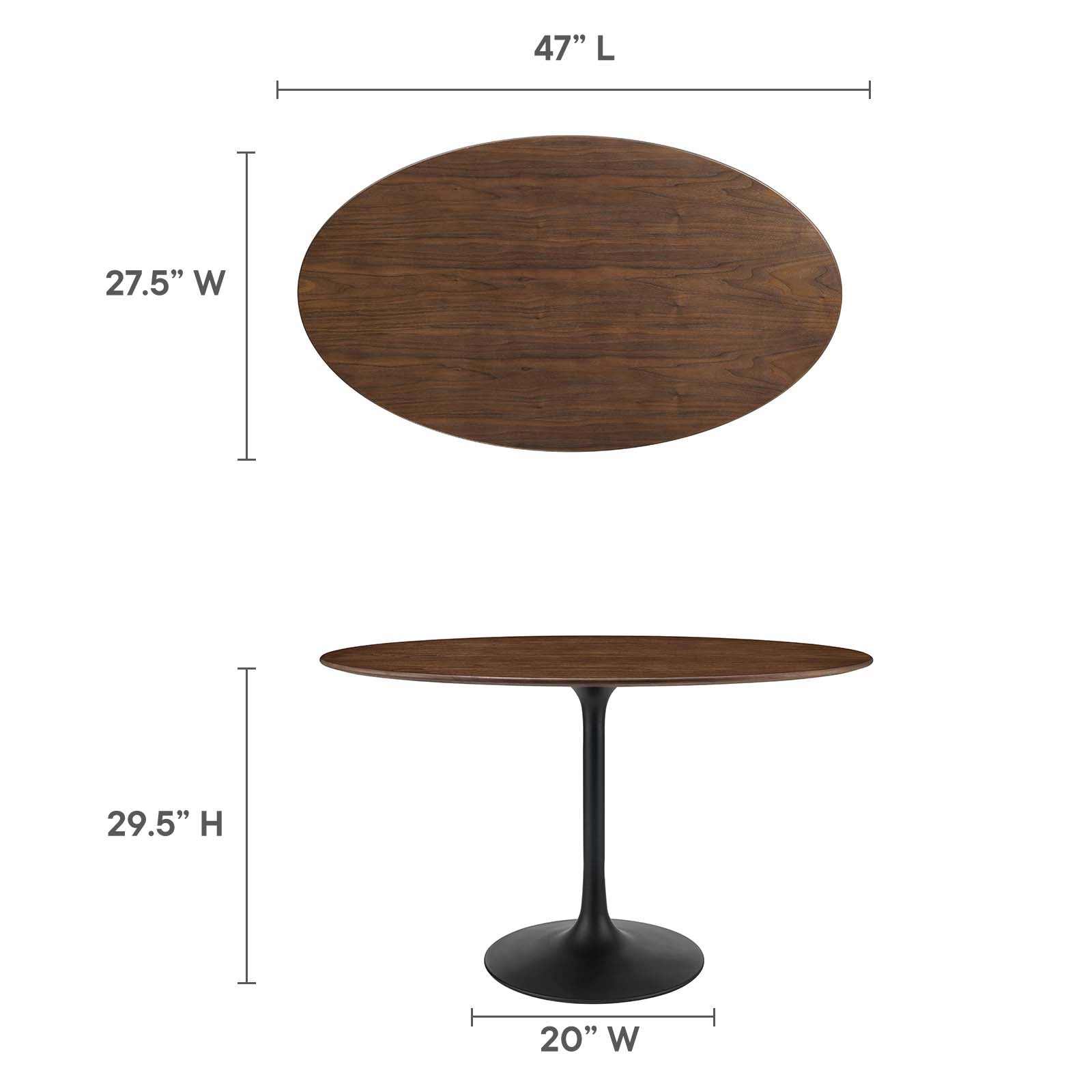 Lippa 48" Oval Walnut Dining Table