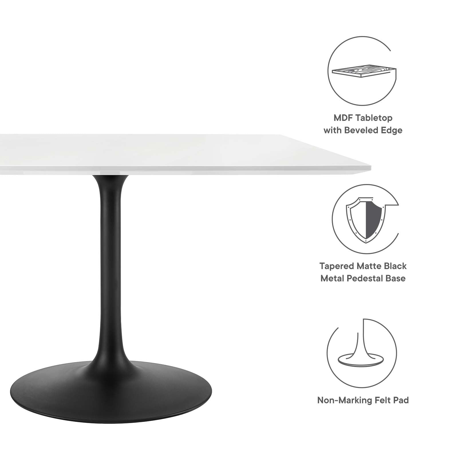 Lippa 47" Square Wood Top Dining Table - East Shore Modern Home Furnishings