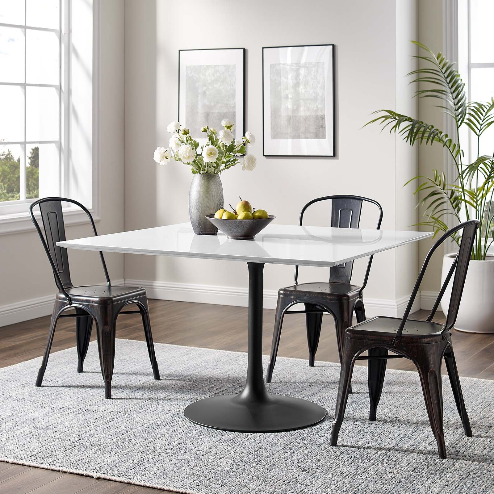 Lippa 47" Square Wood Top Dining Table - East Shore Modern Home Furnishings