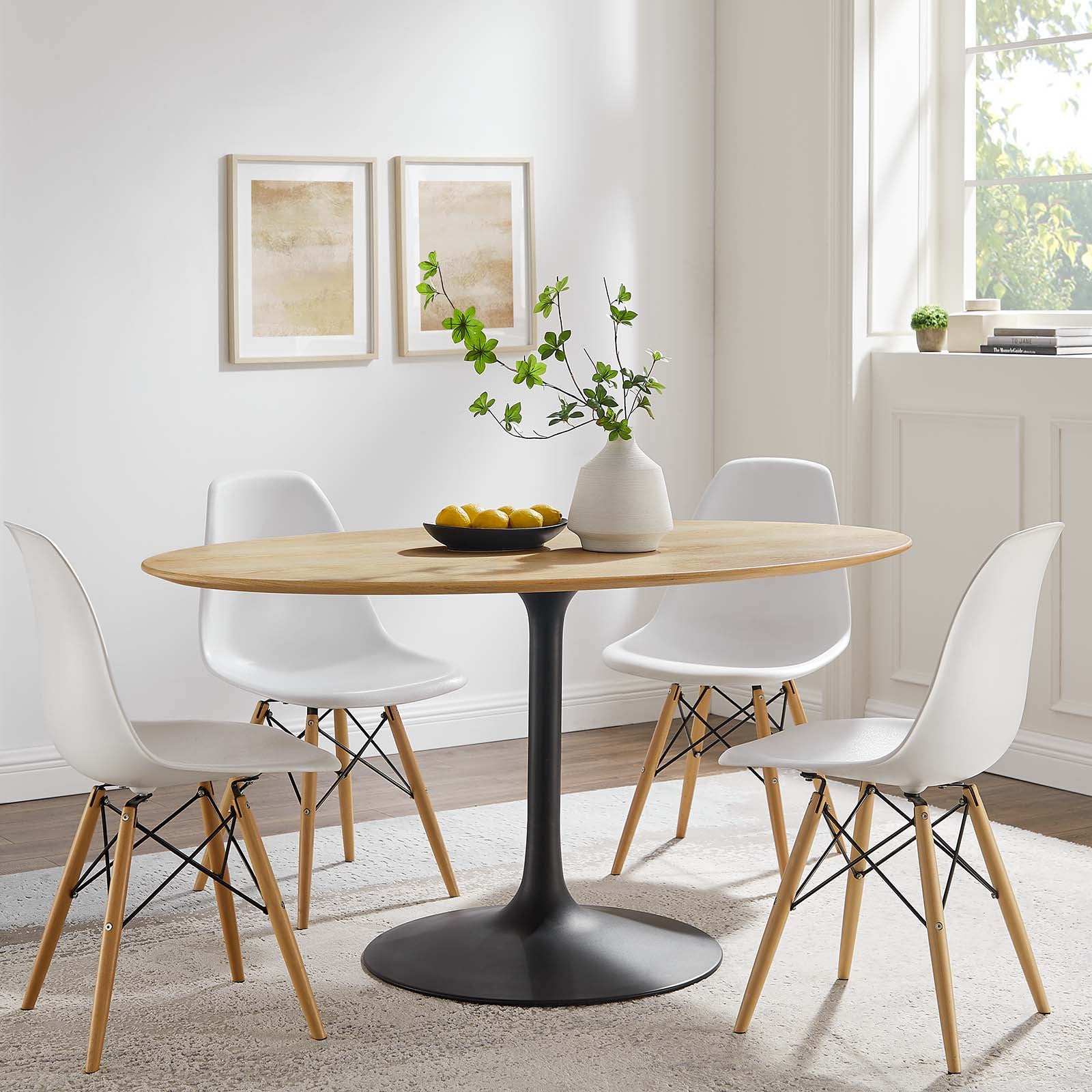 Lippa 60" Wood Oval Dining Table