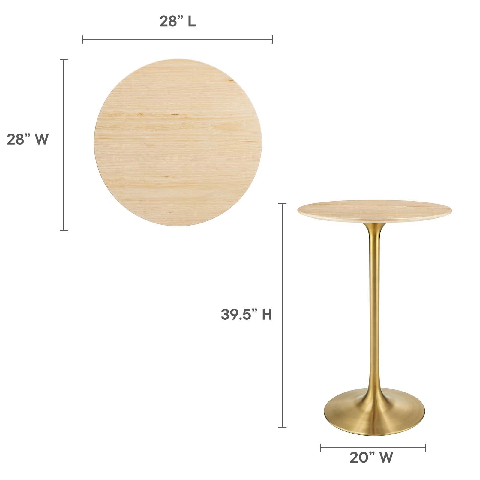Lippa 28" Wood Bar Table