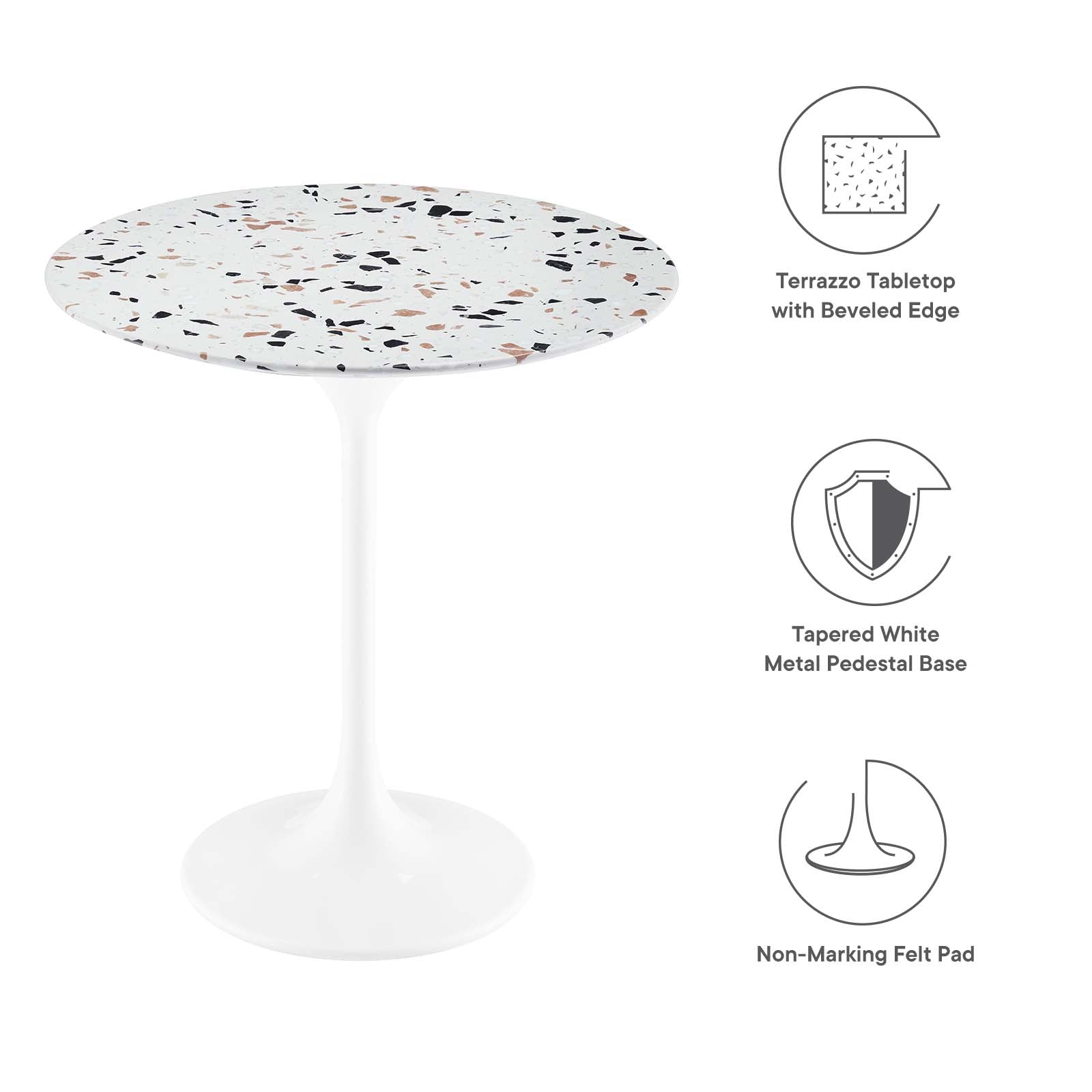 Lippa 20" Round Terrazzo Side Table - East Shore Modern Home Furnishings