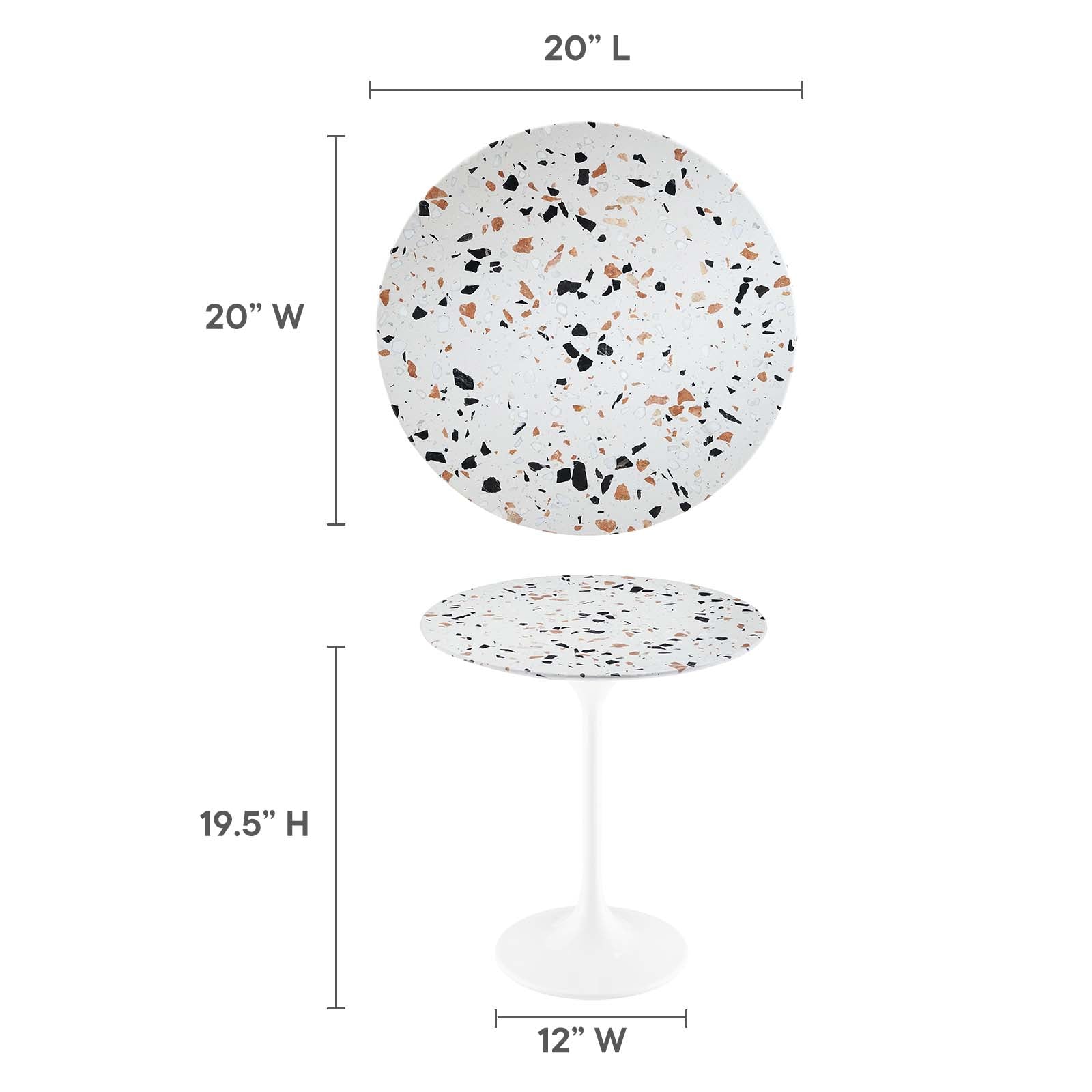 Lippa 20" Round Terrazzo Side Table - East Shore Modern Home Furnishings