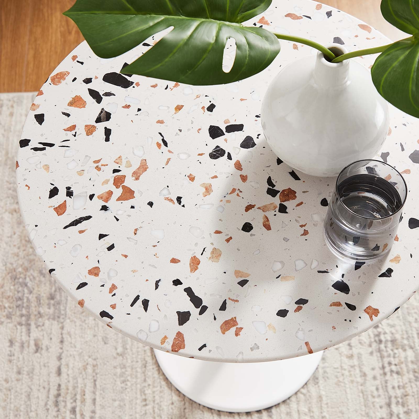 Lippa 20" Round Terrazzo Side Table - East Shore Modern Home Furnishings