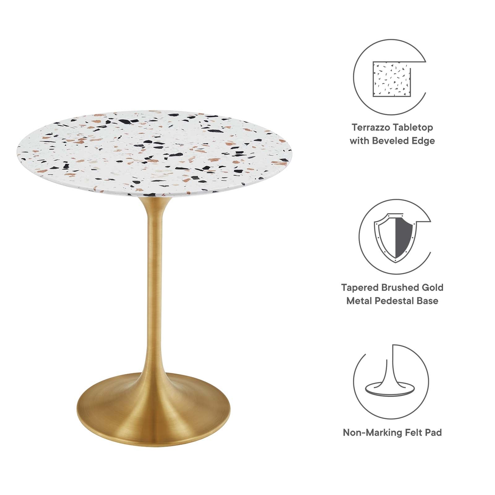 Lippa 20" Round Terrazzo Side Table - East Shore Modern Home Furnishings