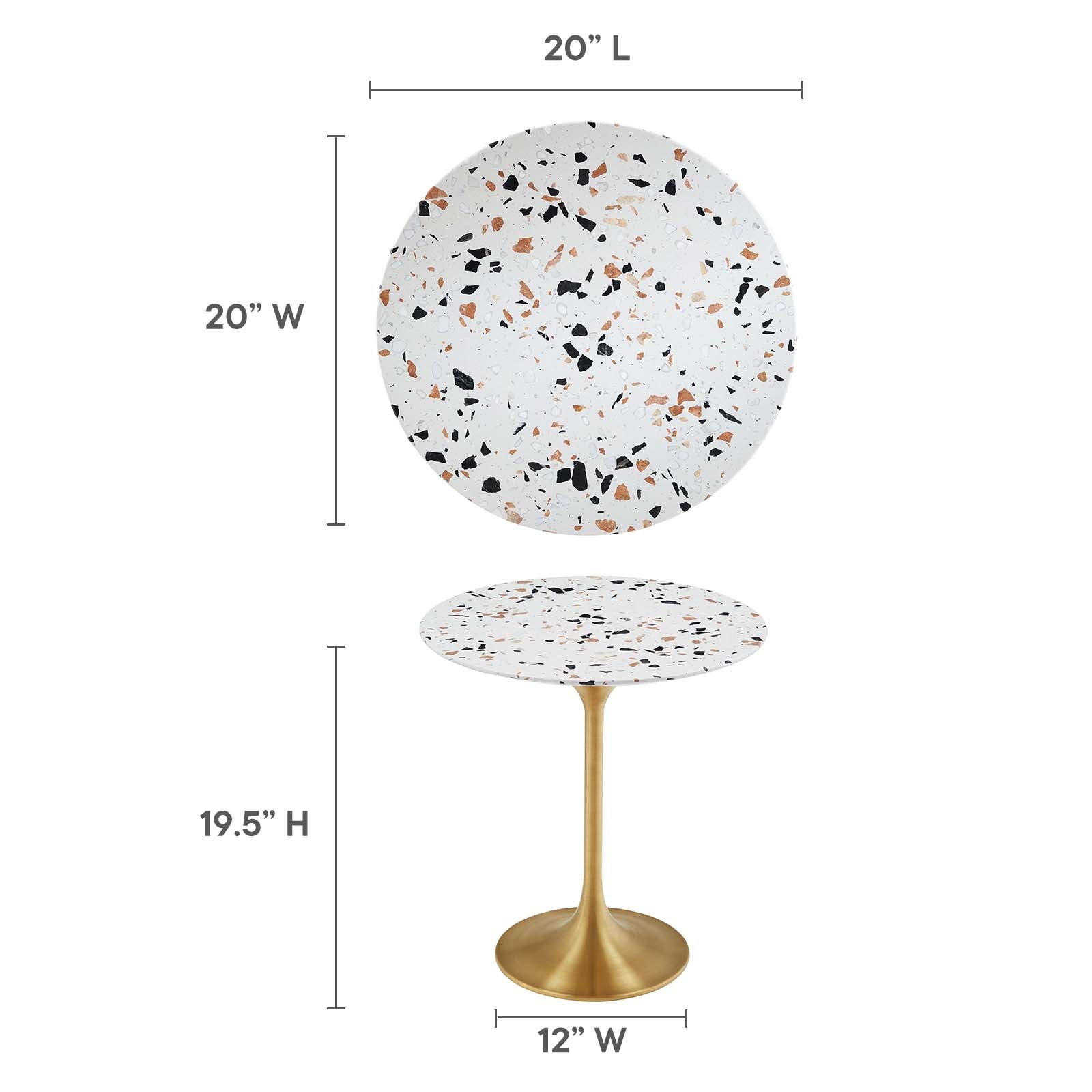 Lippa 20" Round Terrazzo Side Table - East Shore Modern Home Furnishings