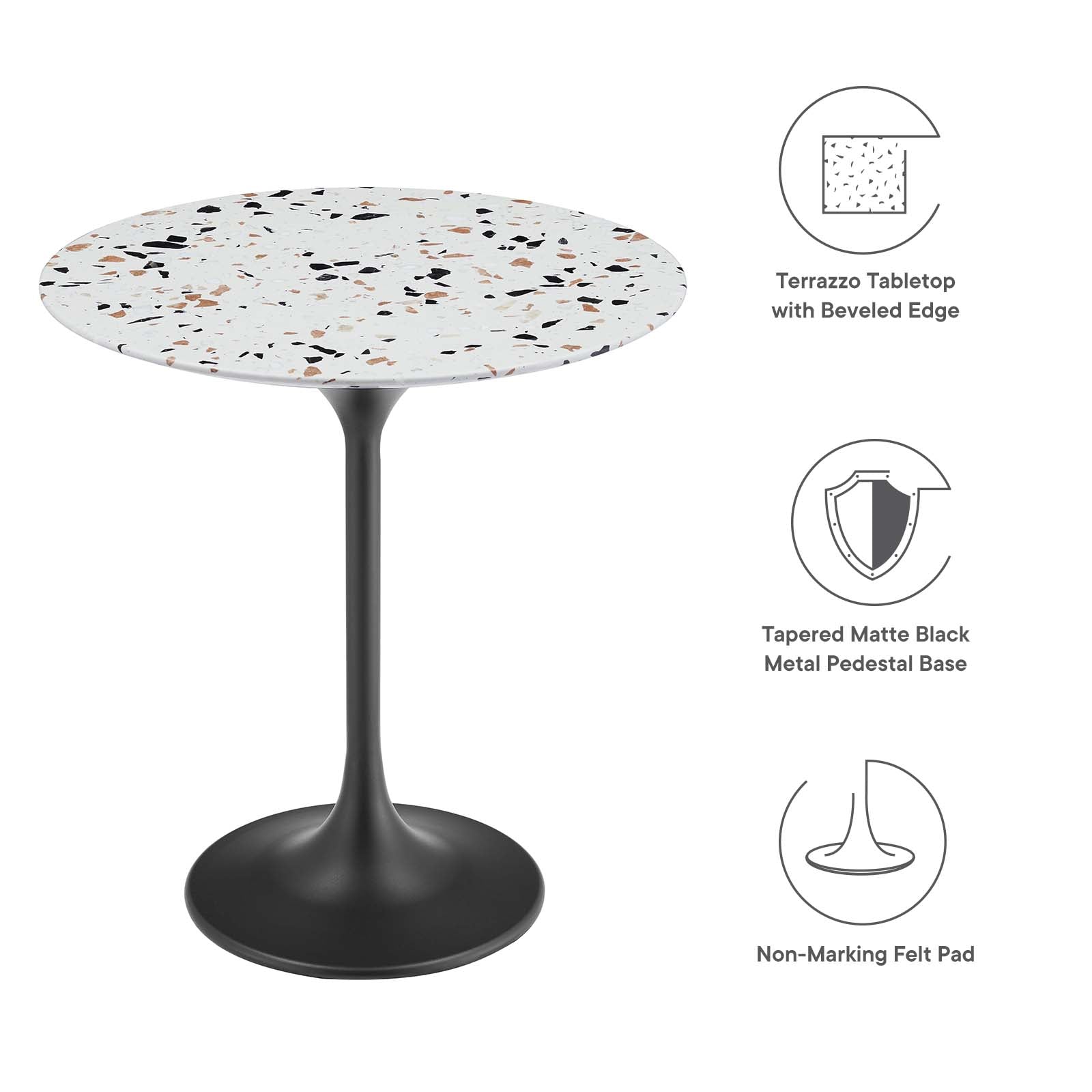 Lippa 20" Round Terrazzo Side Table - East Shore Modern Home Furnishings