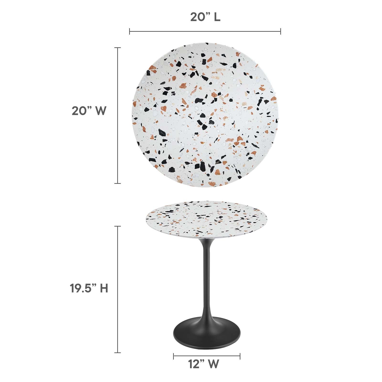 Lippa 20" Round Terrazzo Side Table - East Shore Modern Home Furnishings