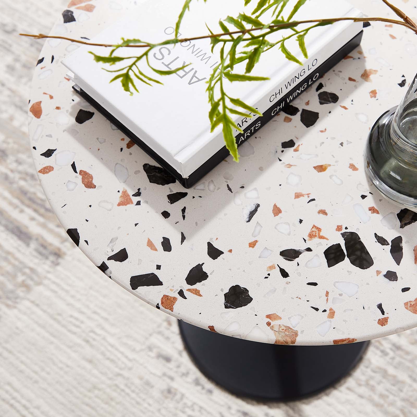Lippa 20" Round Terrazzo Side Table - East Shore Modern Home Furnishings