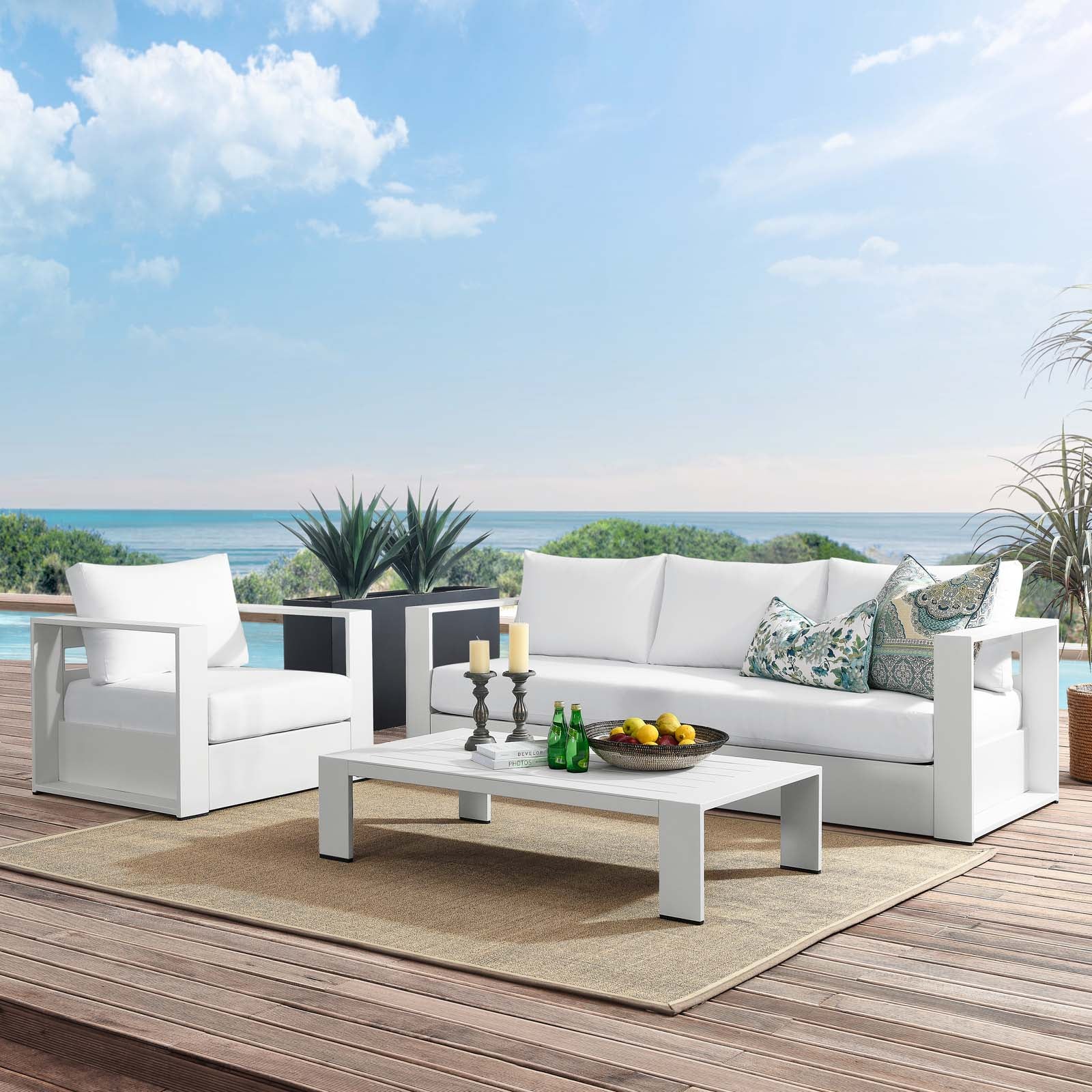 Tahoe Outdoor Patio Powder-Coated Aluminum 3-Piece Set - East Shore Modern Home Furnishings