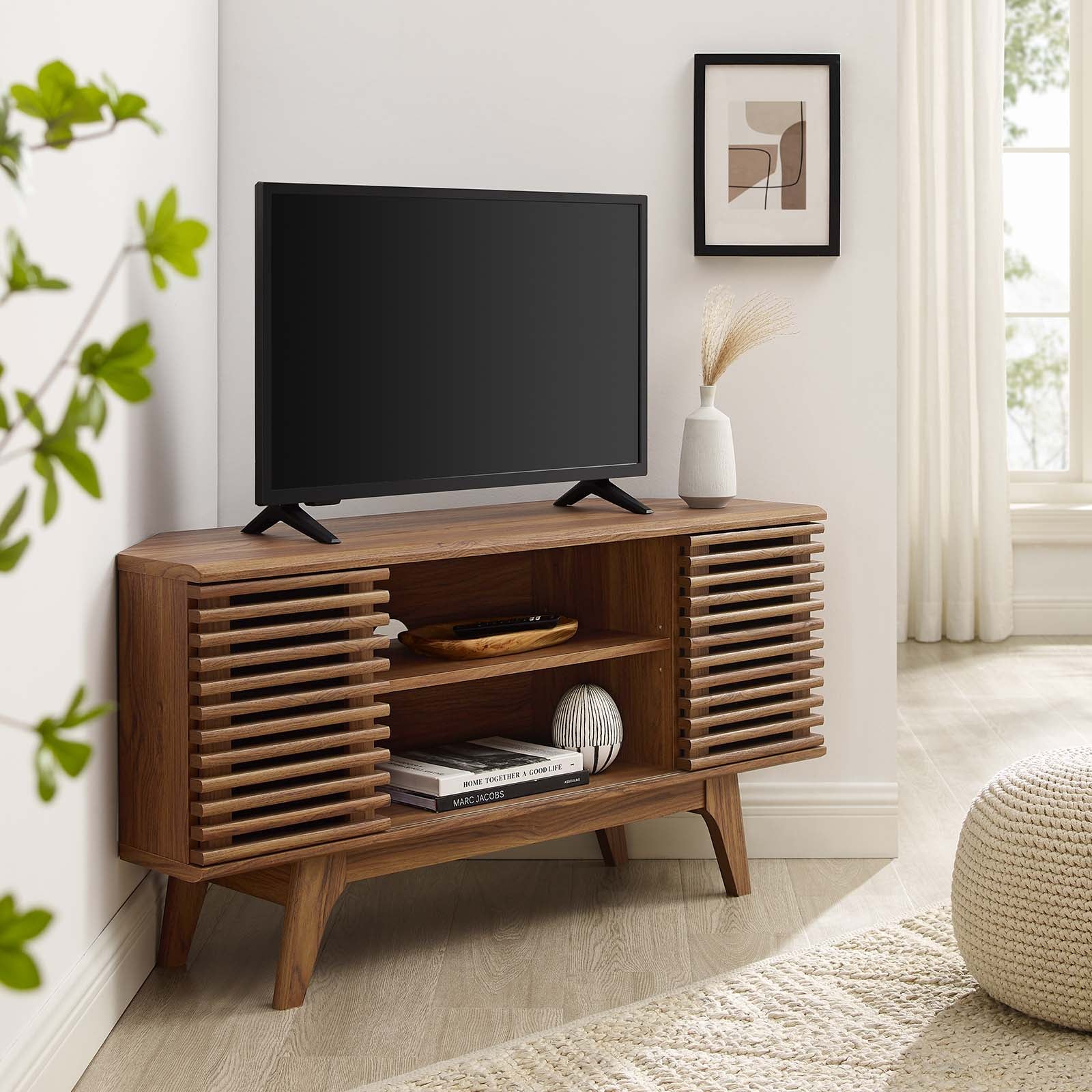 Render 46" Corner TV Stand - East Shore Modern Home Furnishings