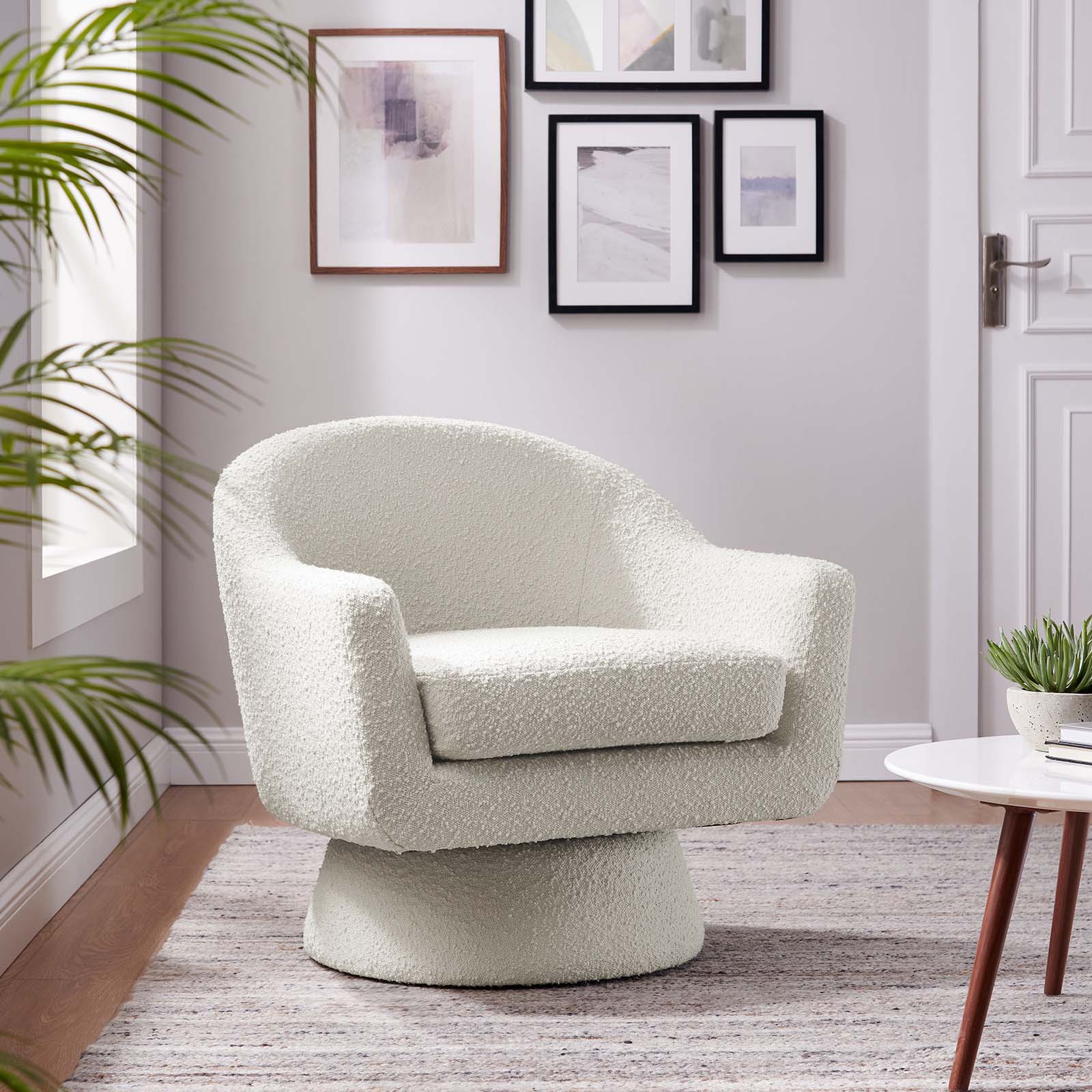 Astral Boucle Fabric Swivel Chair - East Shore Modern Home Furnishings