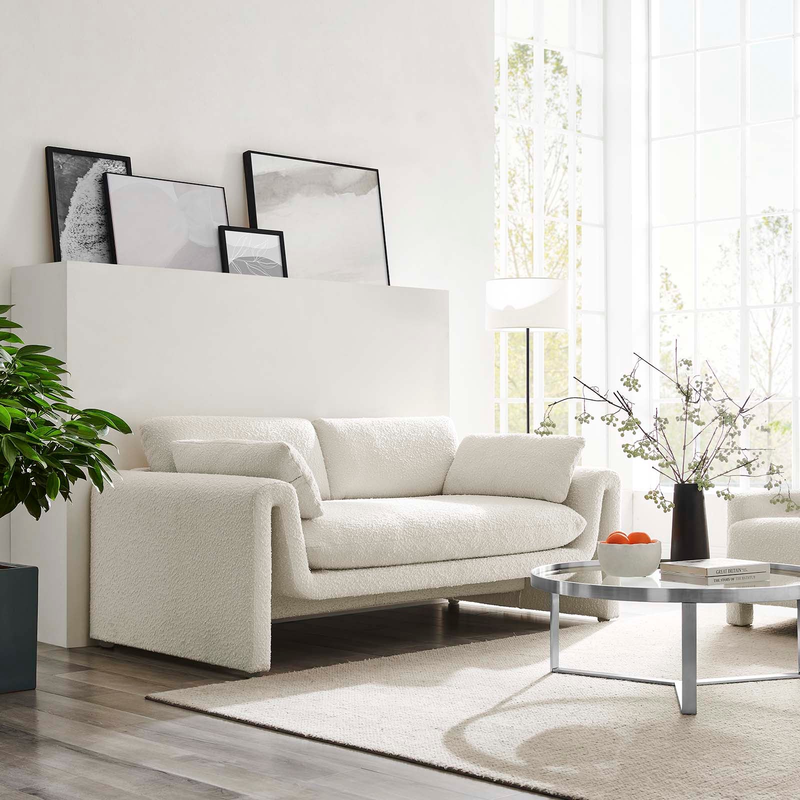 Waverly Boucle Fabric Sofa - East Shore Modern Home Furnishings