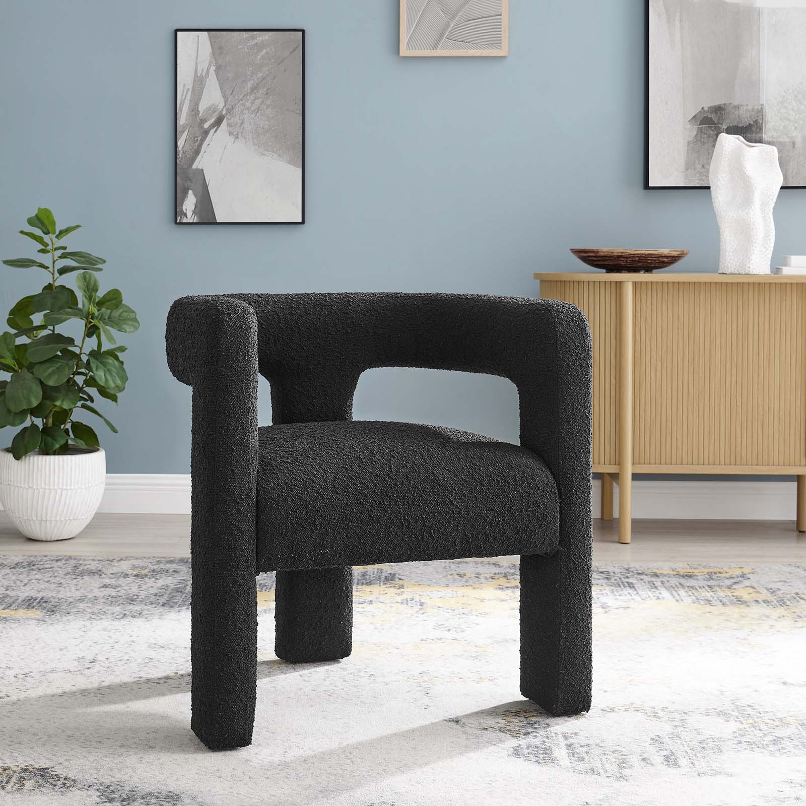 Kayla Boucle Upholstered Armchair - East Shore Modern Home Furnishings
