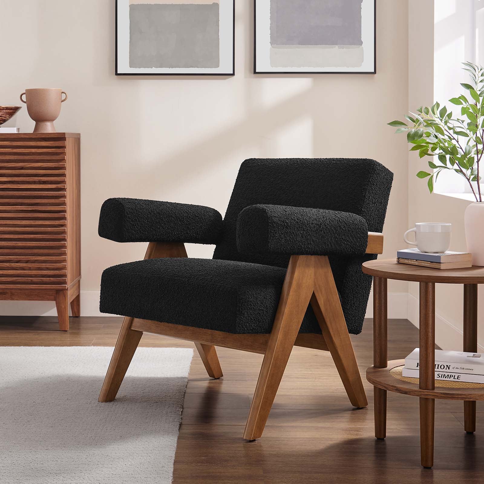 Lyra Boucle Fabric Armchair - East Shore Modern Home Furnishings