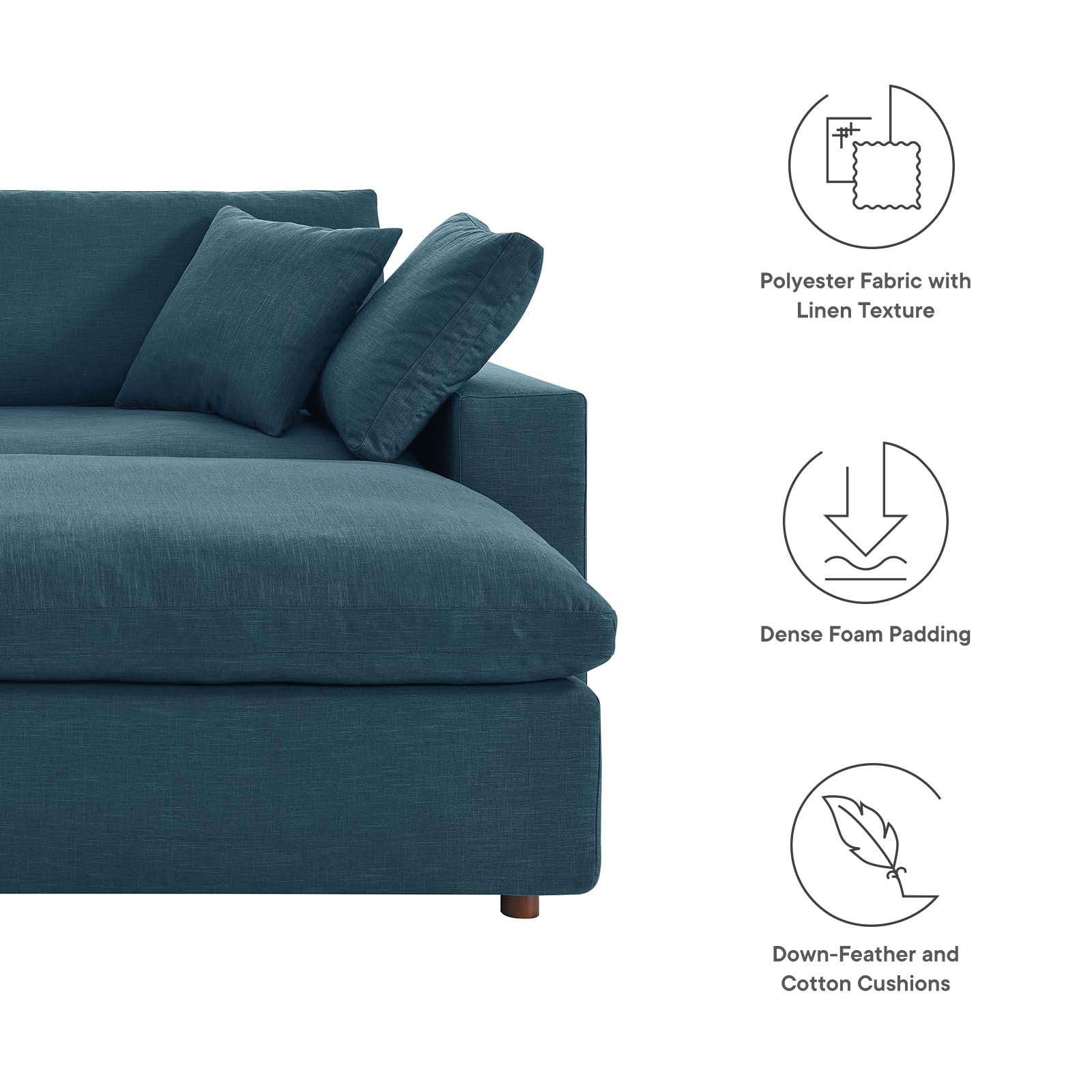 Commix Down Filled Overstuffed Sectional Sofa - East Shore Modern Home Furnishings