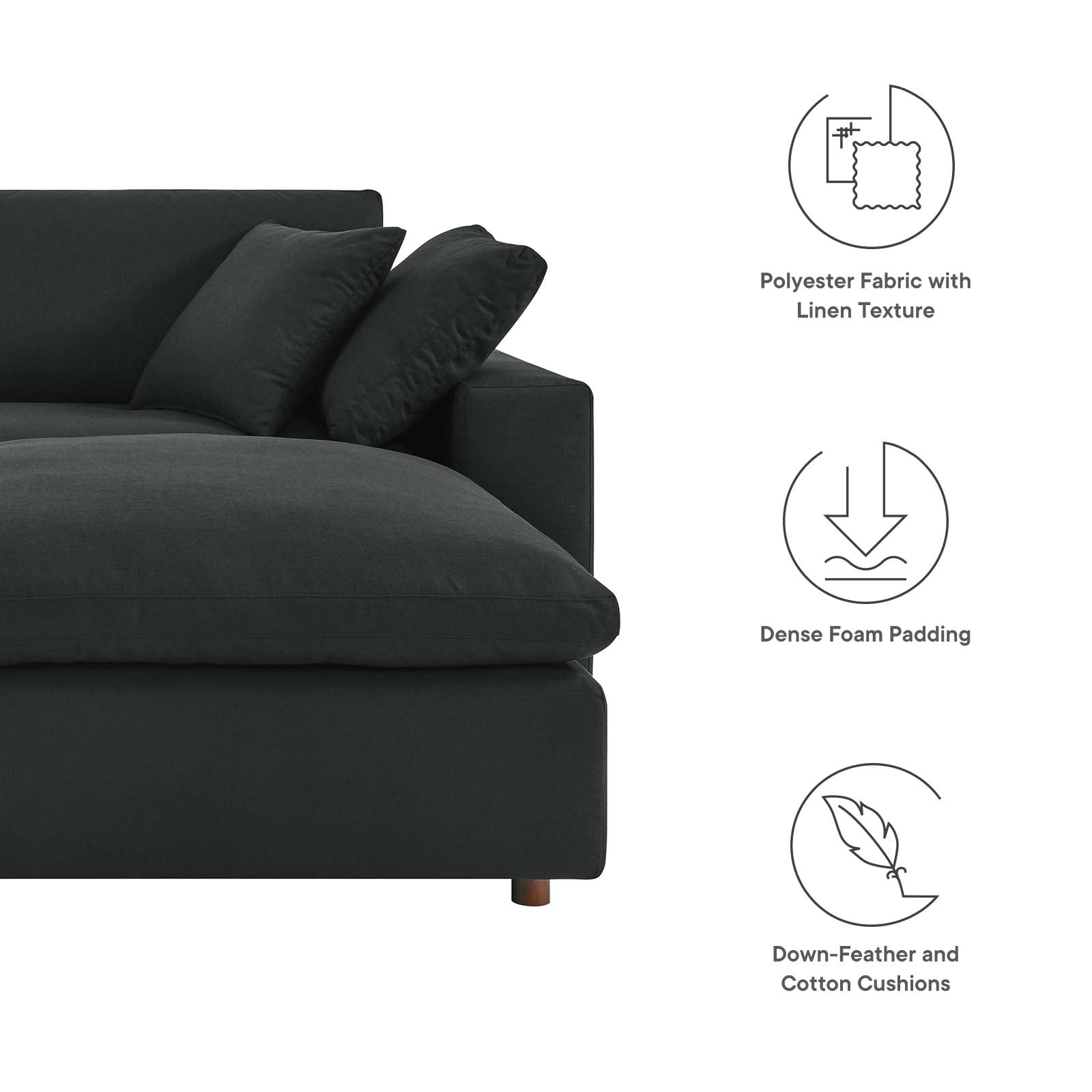 Commix Down Filled Overstuffed Sectional Sofa - East Shore Modern Home Furnishings