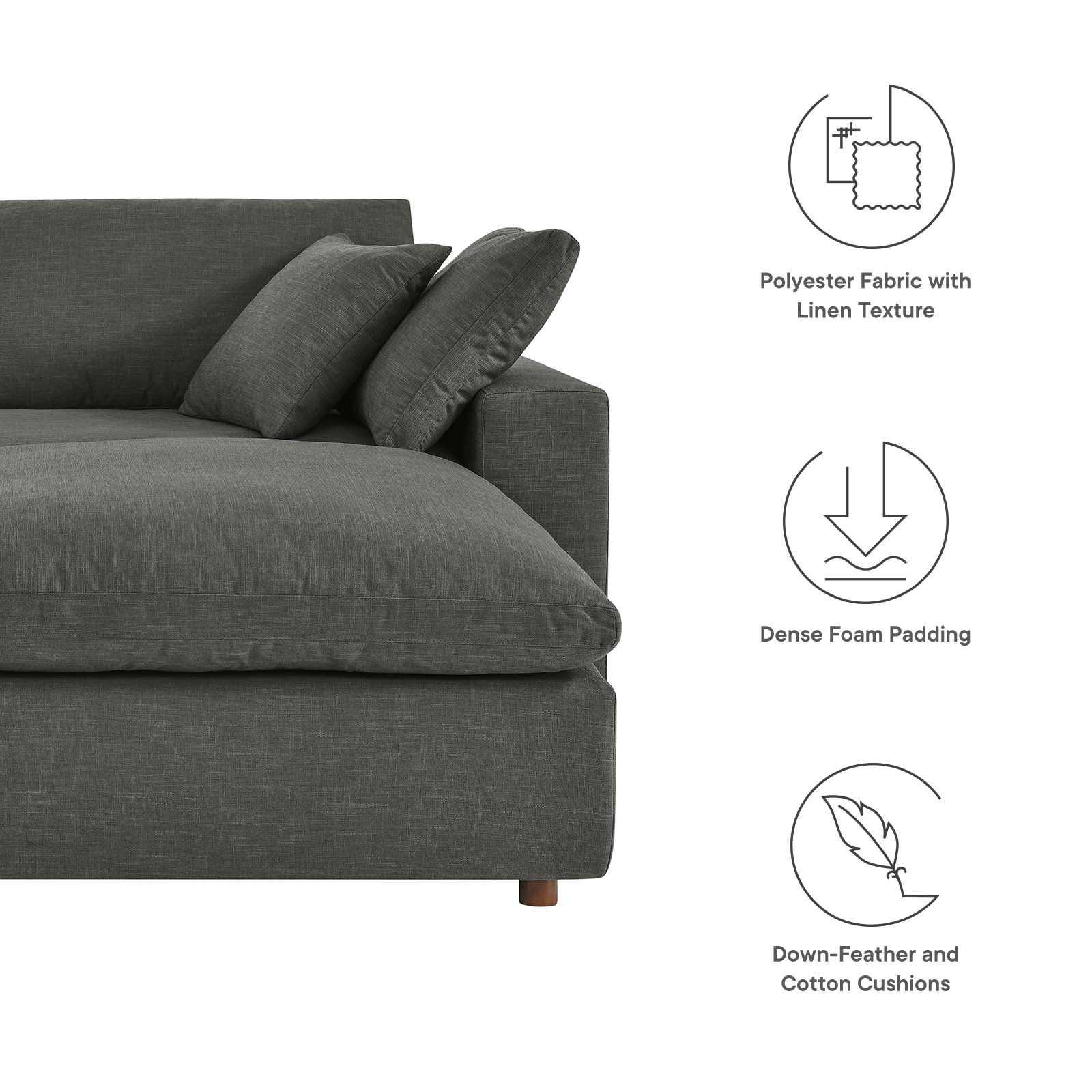 Commix Down Filled Overstuffed Sectional Sofa - East Shore Modern Home Furnishings