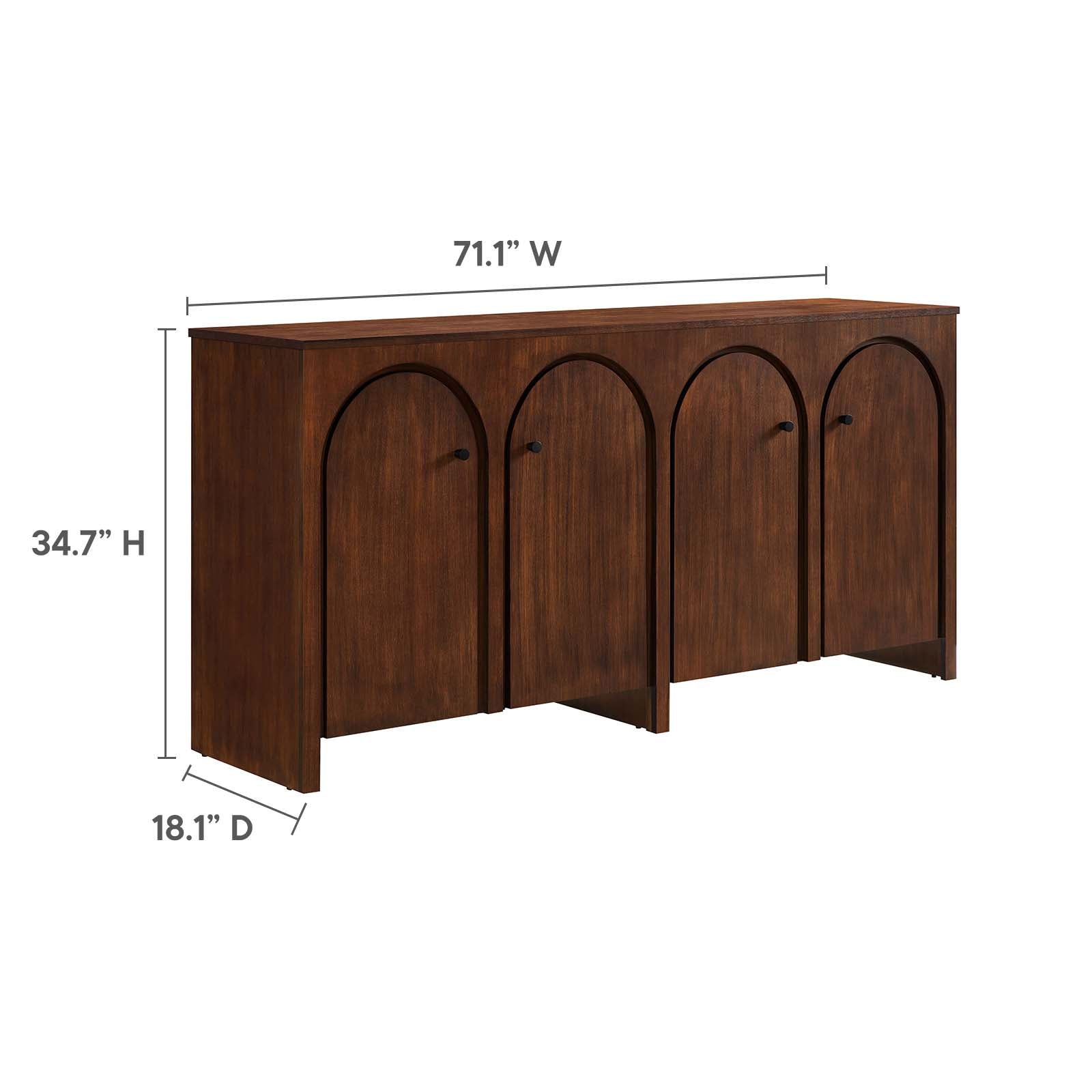 Appia Wood Grain 4-Door Sideboard Storage Cabinet - East Shore Modern Home Furnishings