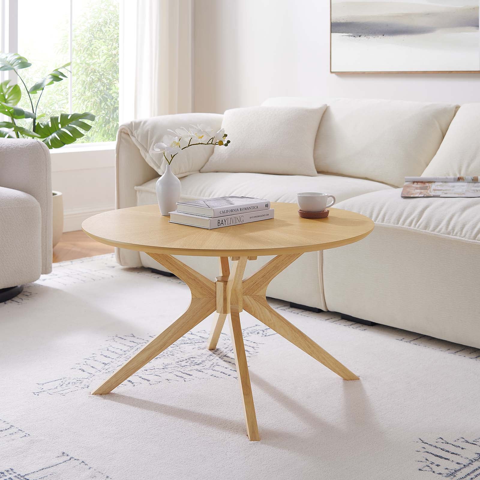 Crossroads Round Wood Coffee Table - East Shore Modern Home Furnishings